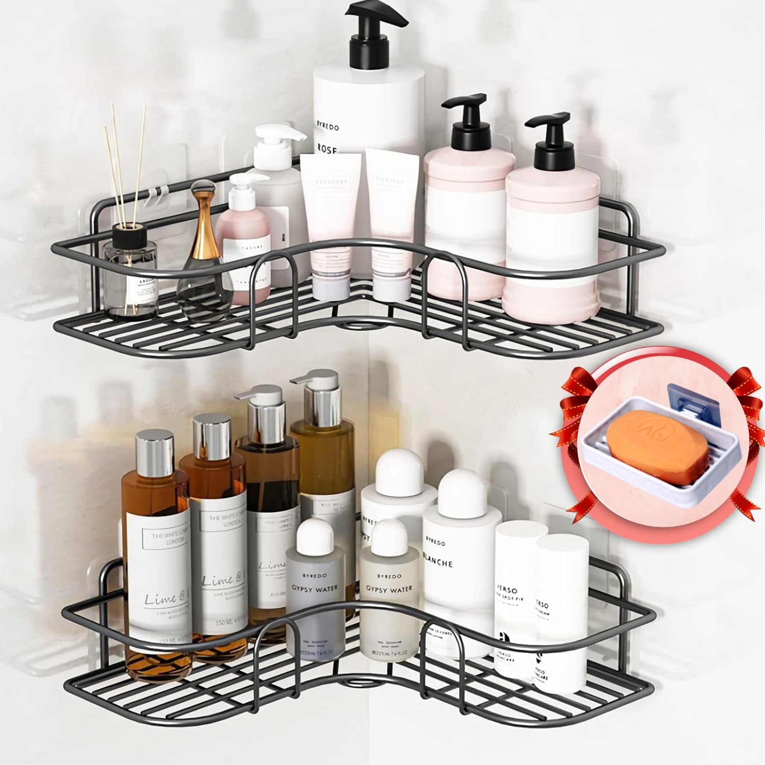BR BLUEROCKS - BECAUSE QUALITY MATTERS Metal Self-Adhesive Bathroom Corner Shelf Rack Bathroom Corner Organizer Stand Bathroom Organisers Storage Racks Bathroom Shelf/Shelves Corner (Medium) (B0CPCXKN5D) Amazon Price History, Amazon Price Tracker