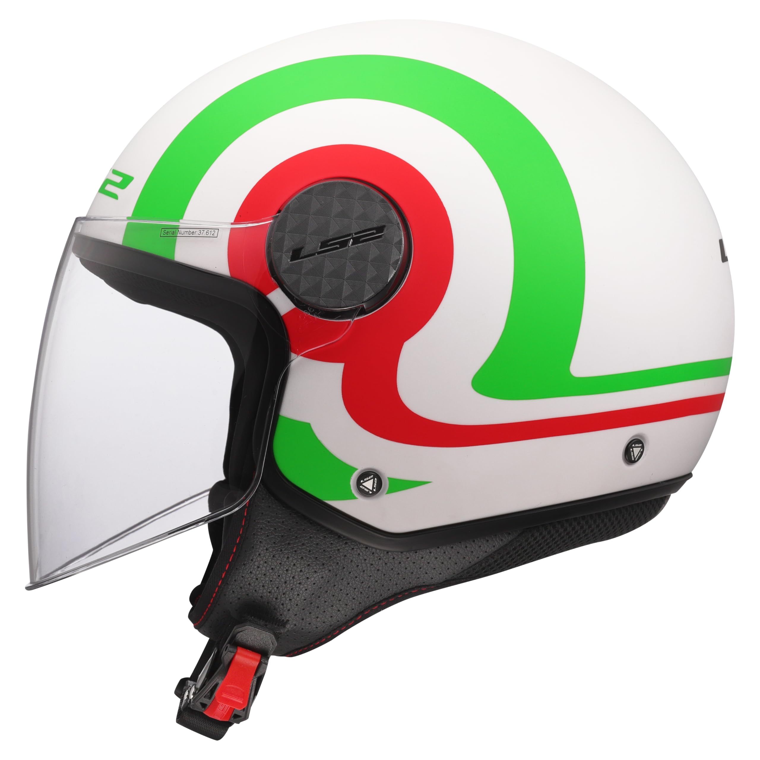 LS2, Kask motocyklowy typu jet SPHERE LUX II URBY biało-zielono-czerwony, rozmiar XL