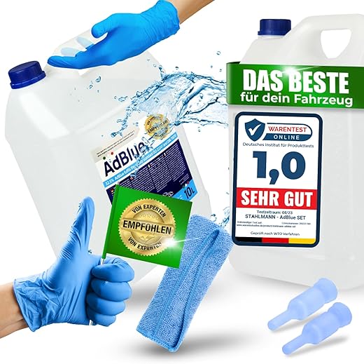 Stahlmann® 2x 10 L Adblue inklusive Ausgießer – Ad blue inkl. Mikrofasertuch – Adblue 10 l für diesel ISO 22240 – Ad Blue 20 l MADE IN GERMANY