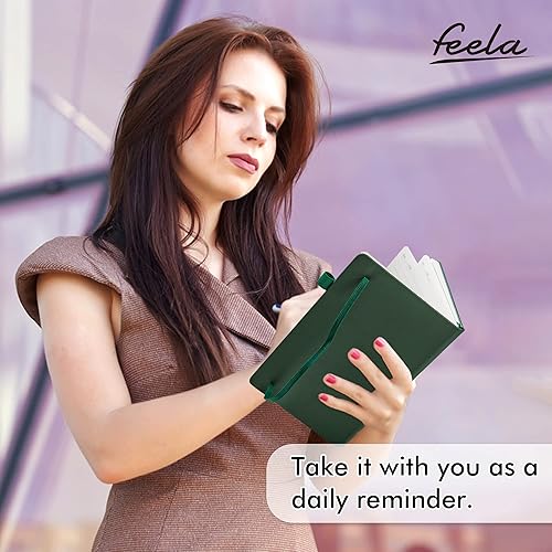 Miniatura 6 de feela Cuaderno de tapa dura para el trabajo, juego de diario clásico con líneas rayadas, suministros escolares y de negocios, con 3 bolígrafos