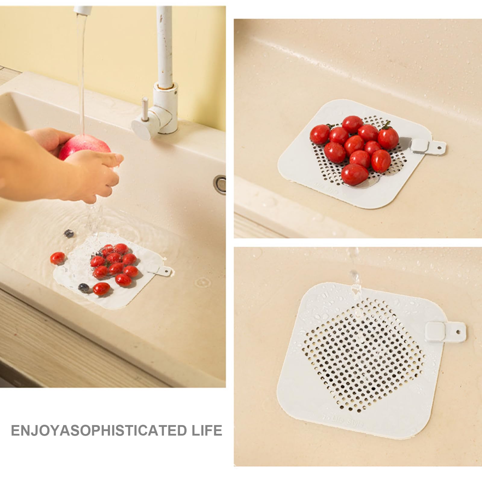 Confezione da 2 coperture in silicone per scarico a pavimento, filtro per scarico doccia e protezione per lavello della cucina, accessori essenziali per vasche da bagno e lavandini