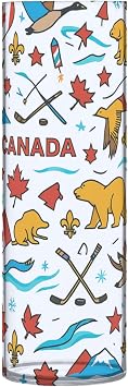 Canada Flag Theme Plastic Cylinder Vases for Flowers 11.8 x 3.9 Inch Flower Arrangements in Vases Unbreakable Vases for Home Dining Table Bookshelf Library Decor