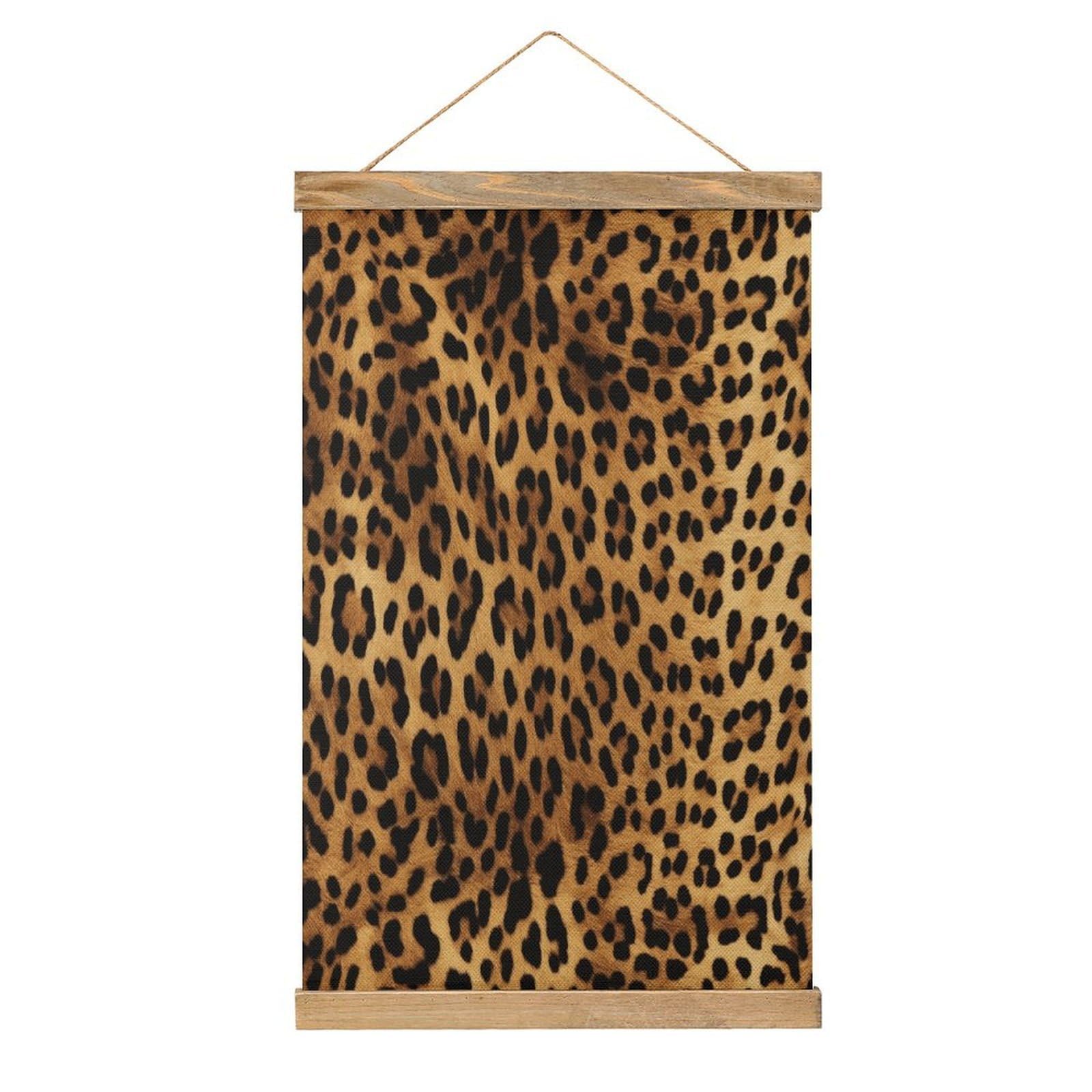 VstaDank Leopard Skin Poster with Wooden Frame Hanger Art Painting Wall Decor Poster Wall Hanging Wooden Frame 13x20 Wood Poster Hanger for Photo Picture Art Canvas Print Artwork
