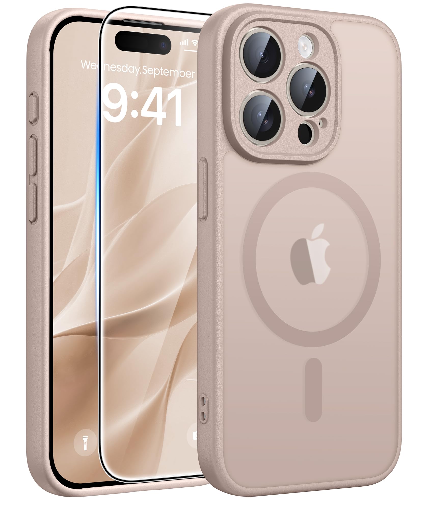 FNTCASE for iPhone 15 Pro Case, Fit for Magsafe, Screen Protector