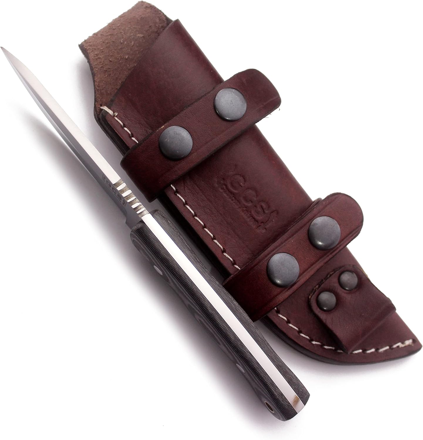 GCS Handmade Micarta Handle D2 Tool Steel Tactical Hunting Knife with leather sheath Full tang blade designed for Hunting & EDC GCS 505
