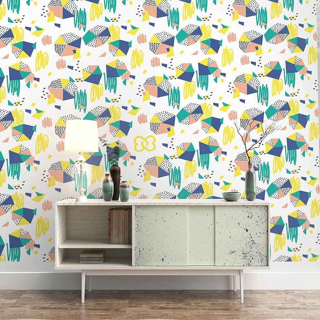 Papier peint moderne coloré 200x140 cm pour dynamiser votre salon
