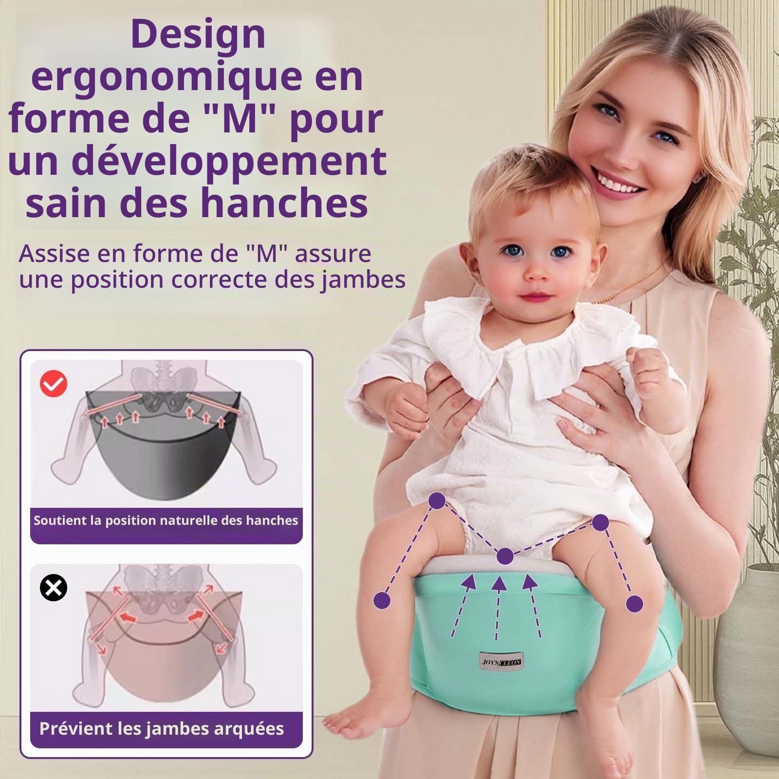 Porte-bébé Ergonomique avec Sangle Réglable - 6 en 1 Nouveau-né à Enfant en Bas âge, Porte-bébé Respirant en Mesh pour l'Été, Compact pour les Voyages & Aventures en Plein Air(Vert)