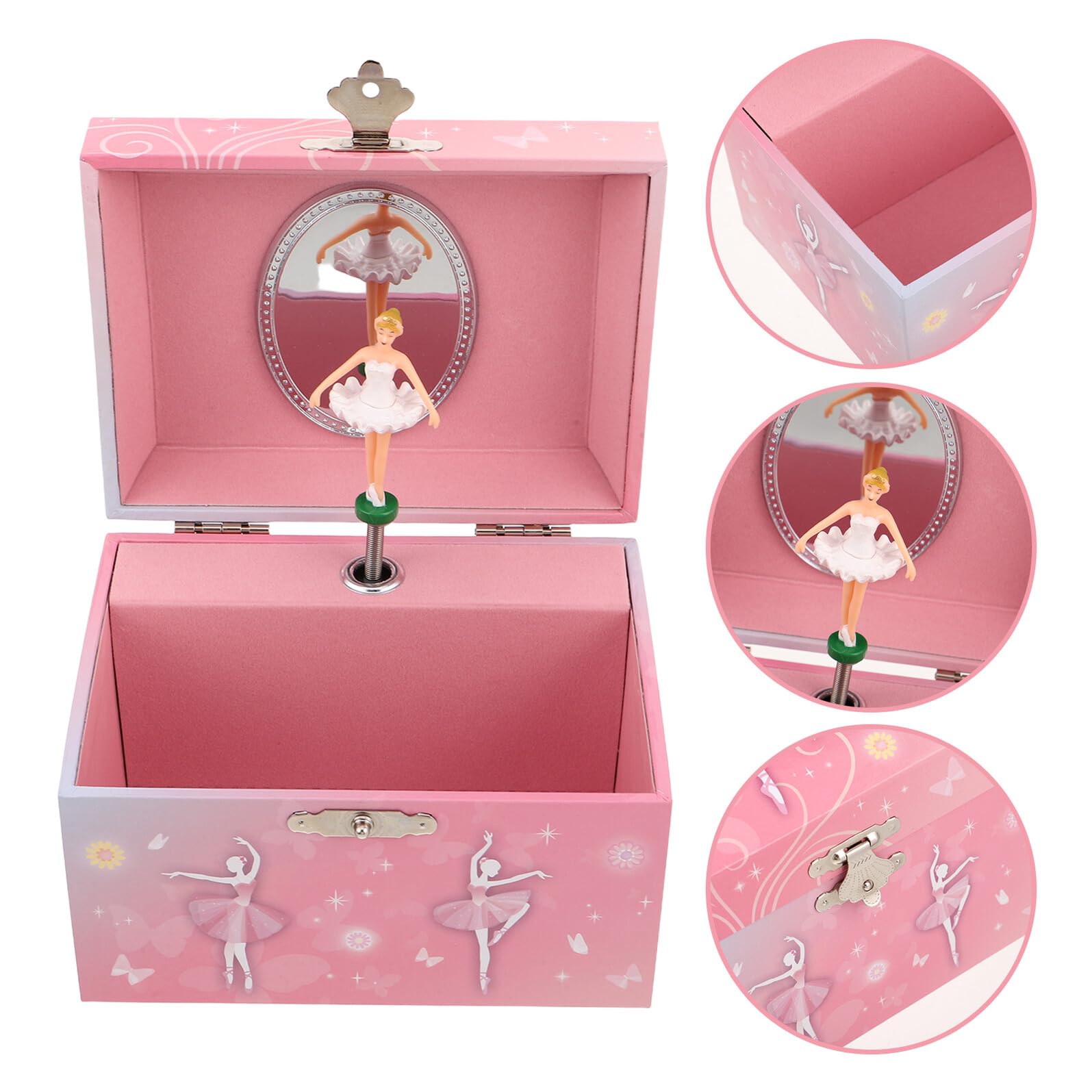 Caja de Música de Ballet Musical Joyero Bailarina con Espejo Organizador de Joyas para Niña Obsequio de Cumpleaños