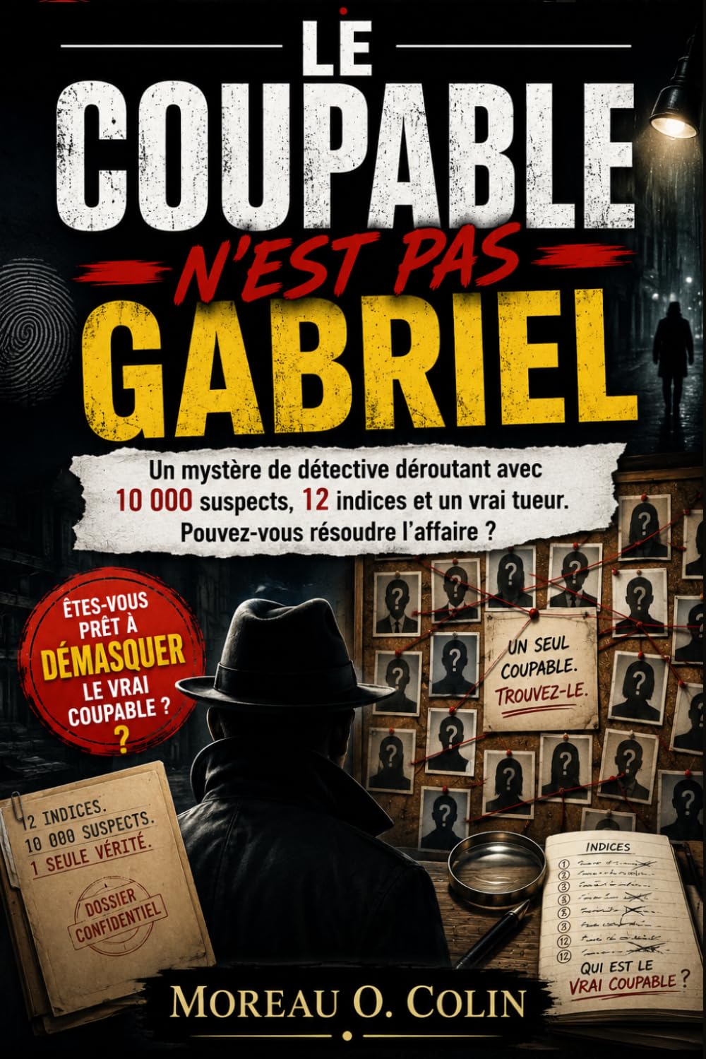 LE COUPABLE N'EST PAS GABRIEL: Un mystère de détective déroutant avec 10 000 suspects, 12 indices et un vrai tueur. Pouvez-vous résoudre l'affaire ? (Le coupable n'est pas les livres...)