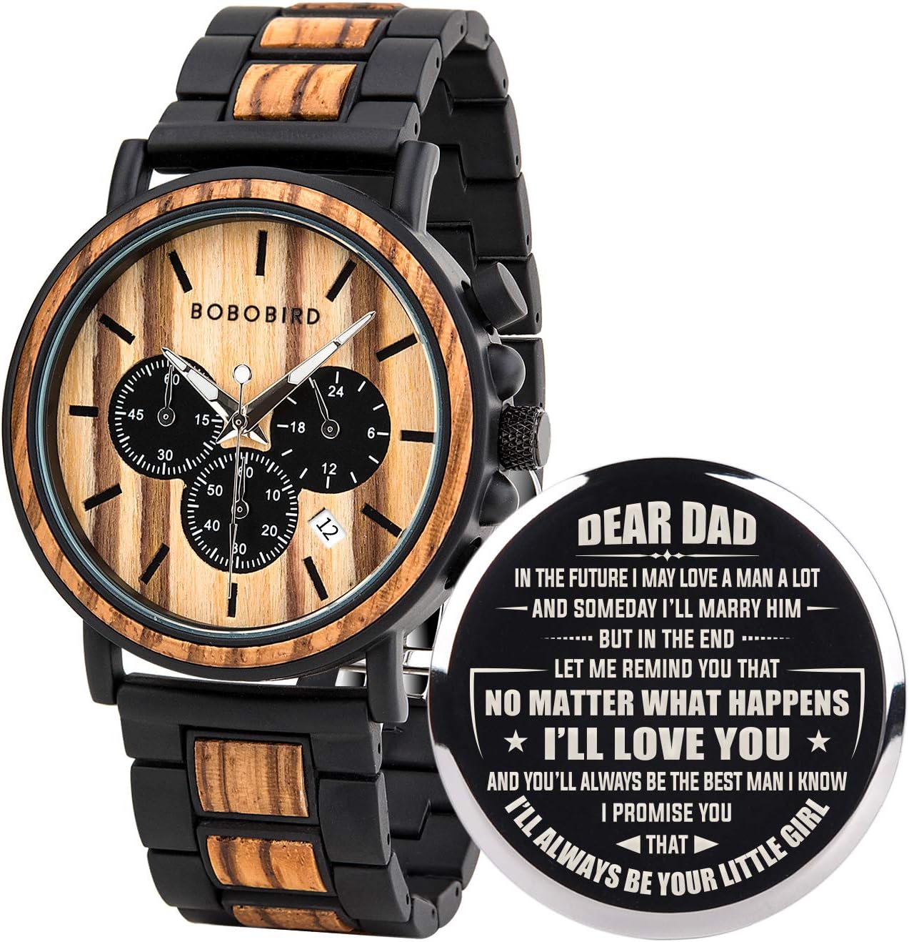 BOBO BIRD Mens Personalized Engraved Wooden Watches,...