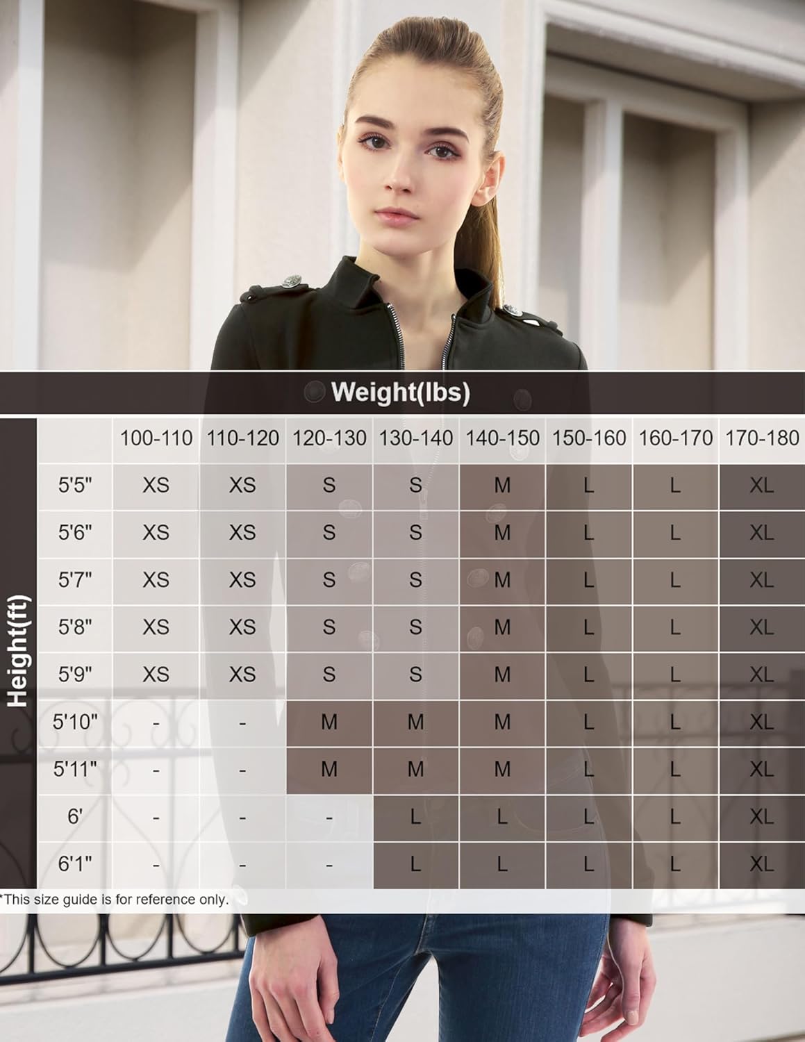 AmélieBoutik Women Zip Front Stand Collar Military Light Jacket - Image 2