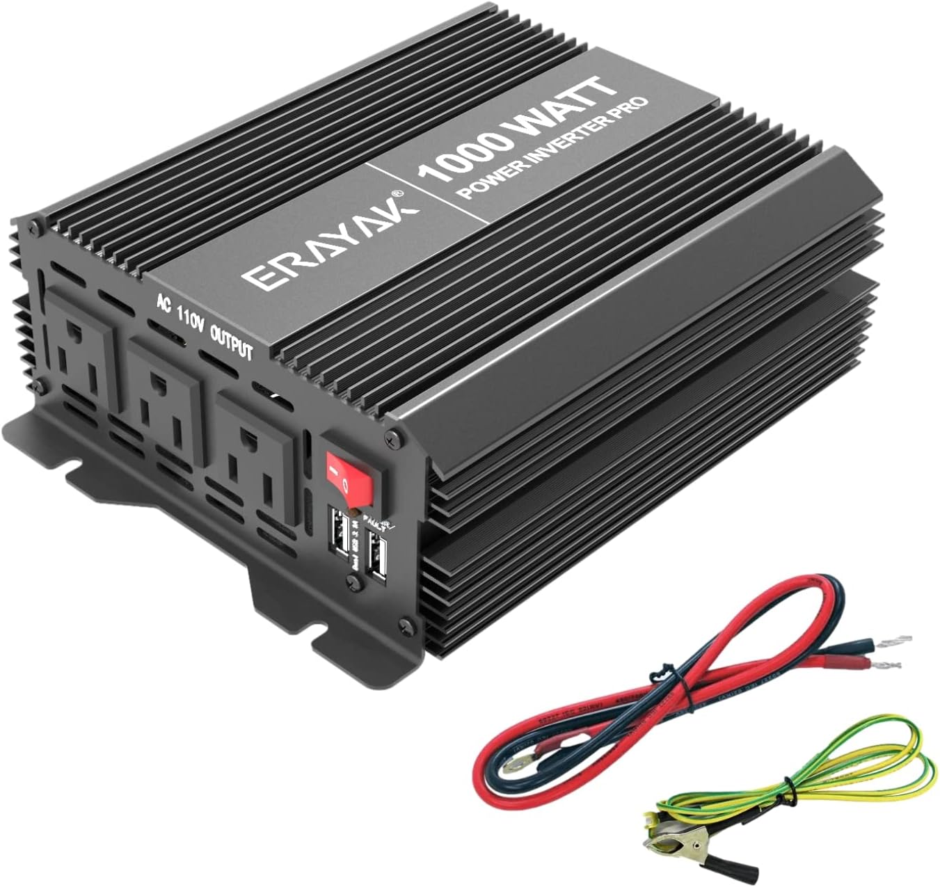 ERAYAK 1000W/1600W Power Inverter 12v to 110v with 3 AC Outlets and Dual 3.1A USB Ports, Inverter for Car Truck RV Solar, Professional-Grade Voltage Converter Modified Sine Wave Inverter