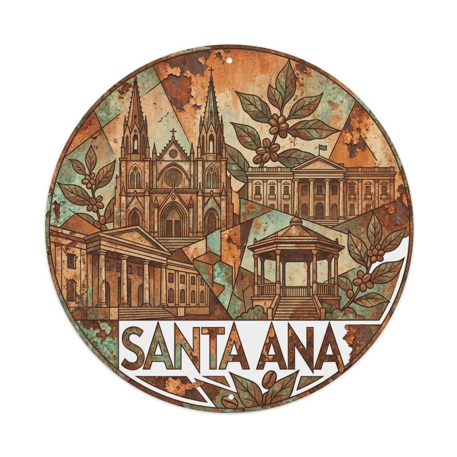 El Salvador Vintage Travel Santa Ana Metal Tin Sign