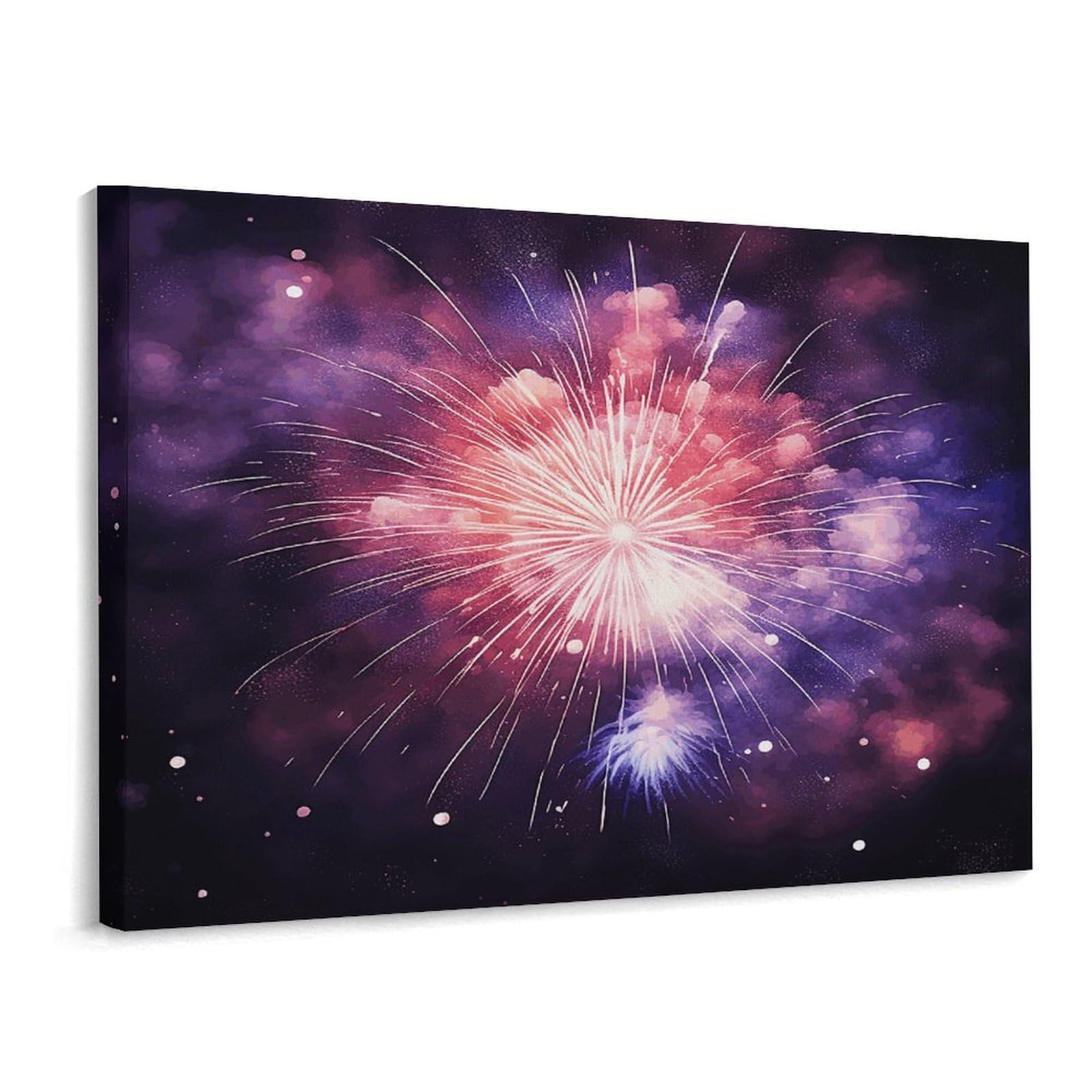 Fodpand Frame-Style Exploding Fireworks Bathroom Wall Art Canvas Prints, Artwork For Walls For Living Room Hallway Stair Office Wall Decor, Pictures Home Decor 15.7X11.8 Inch