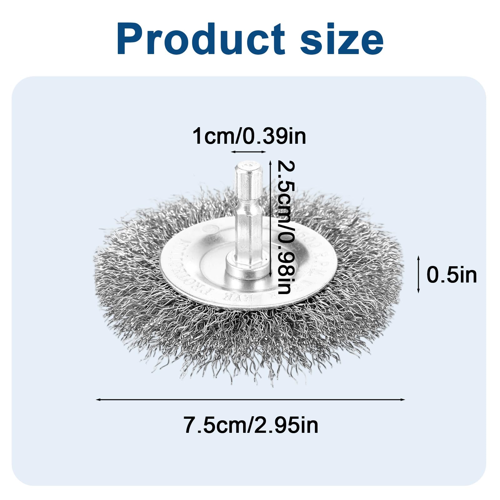 20 dischi metallici per trapano, spazzola metallica in acciaio inox da 7,6 cm per kit di trapano con gambo esagonale da 1/4", kit di spazzole per trapano per rimozione ruggine e pulizia delle