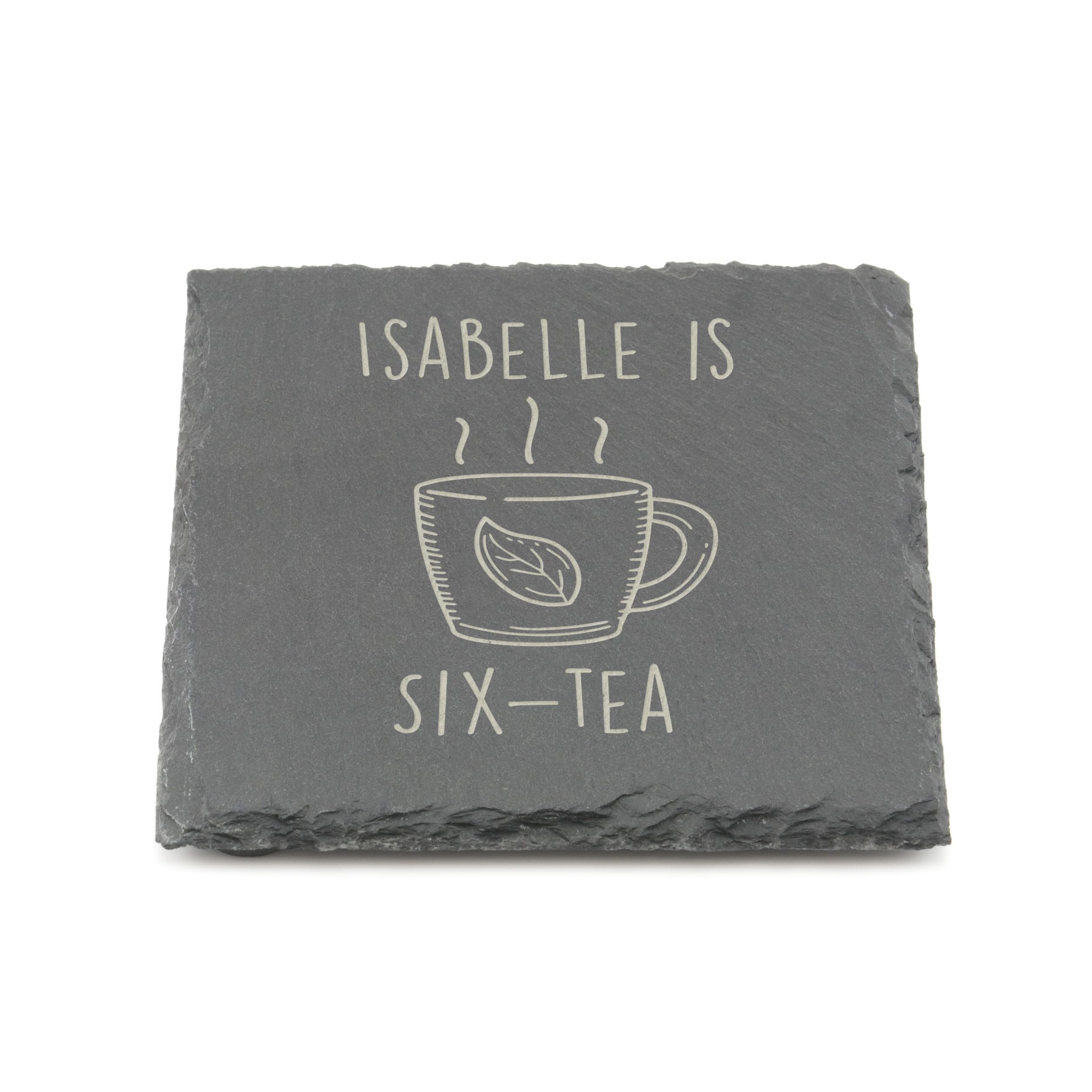 A1 Graphics Ltd Grey Six Tea Slate Coaster 60Th Birthday Gift For Tea Lovers Engraved Drink Mat Novelty Milestone Present For Him Or Her (Square)