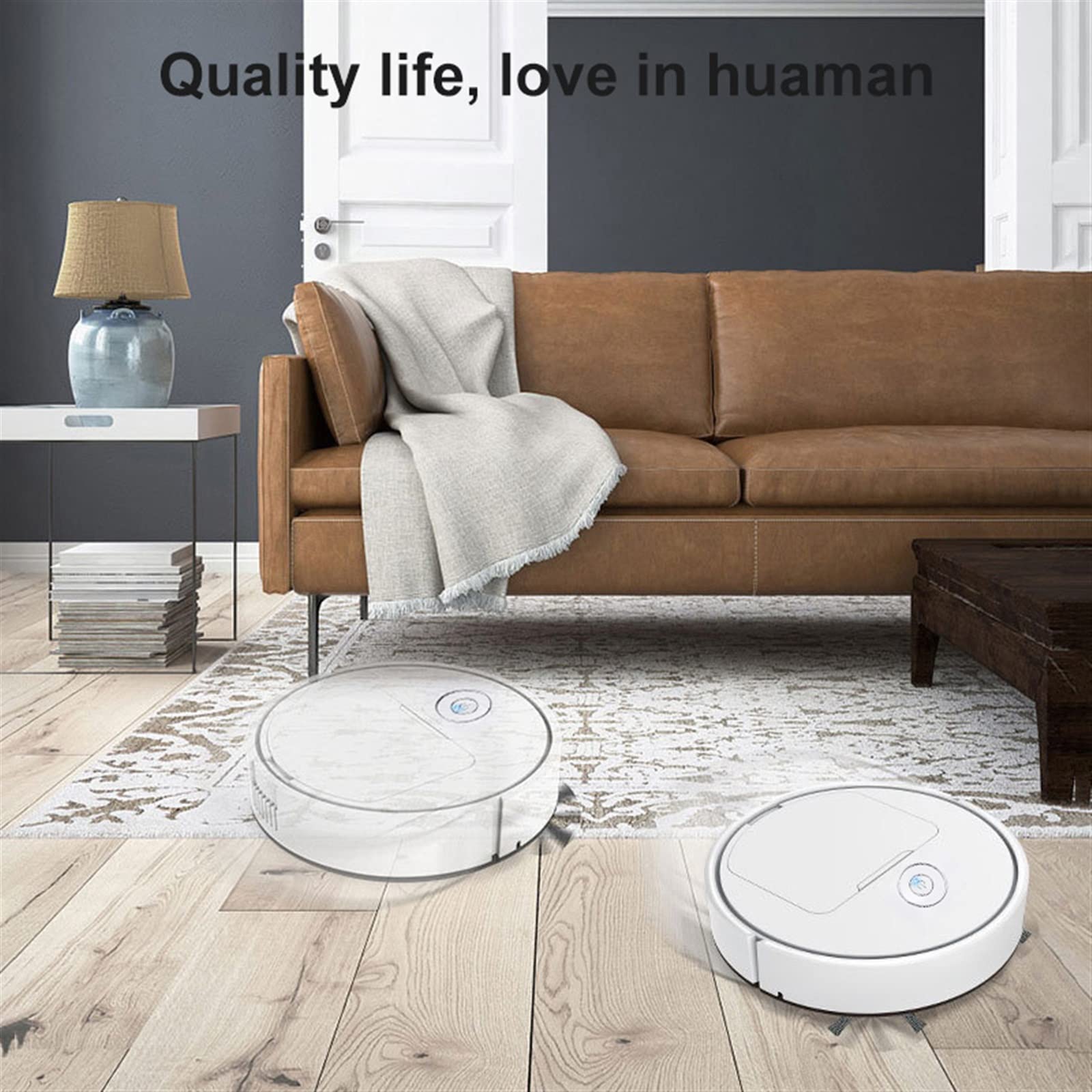 Robot aspirapolvere 3 in 1 Smart Sweeping Robot Home Sweeper e aspirapolvere senza fili Aspirapolvere per peli di animali domestici Robot da pavimento (bianco)