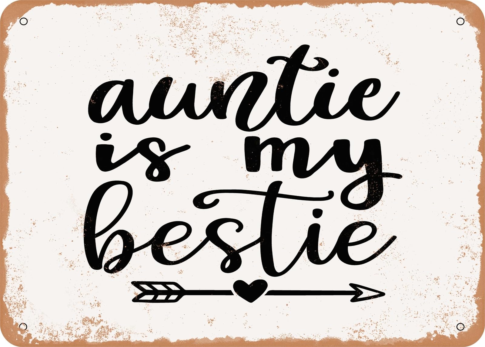 Miaomansenstore Metal Sign - Auntie Is My Bestie - Vintage Look Sign Home Decor