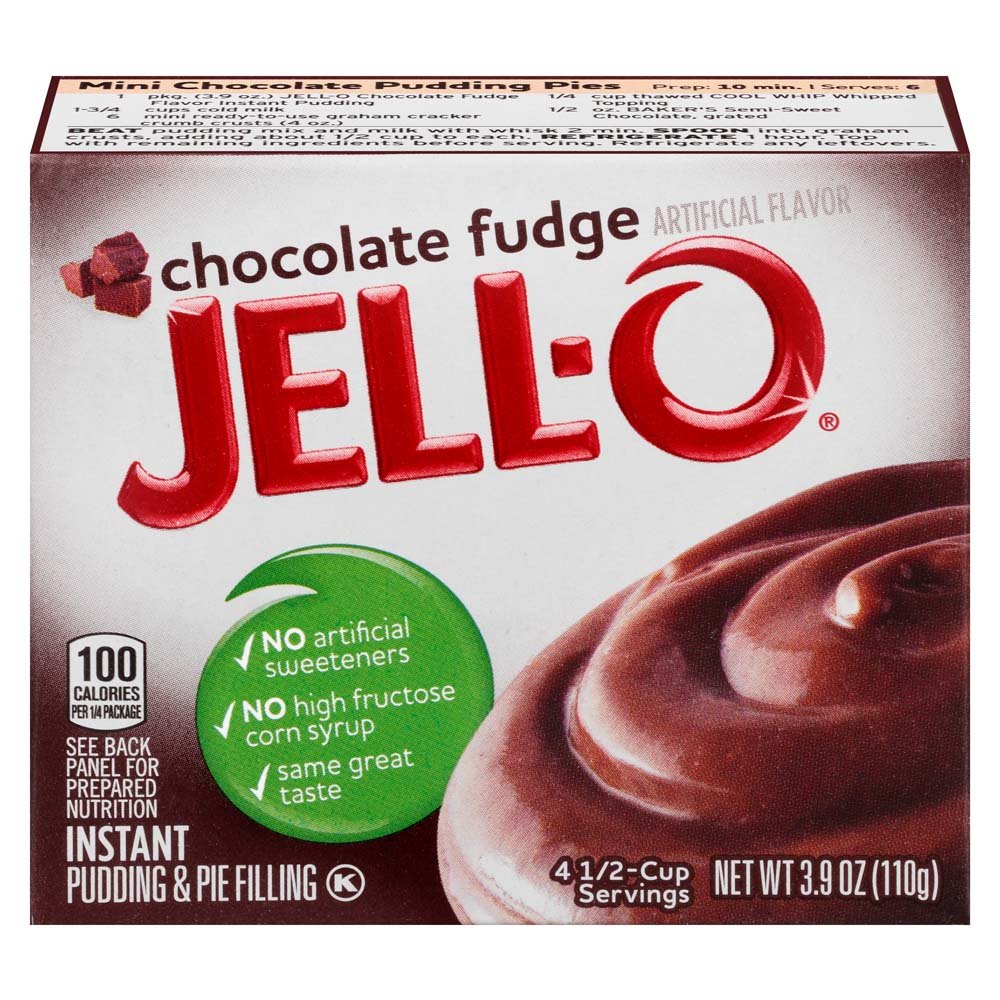 Jell-O Instant Pudding and Pie Filling, Chocolate Fudge, 3.9-Ounce Boxes (Pack of 6)