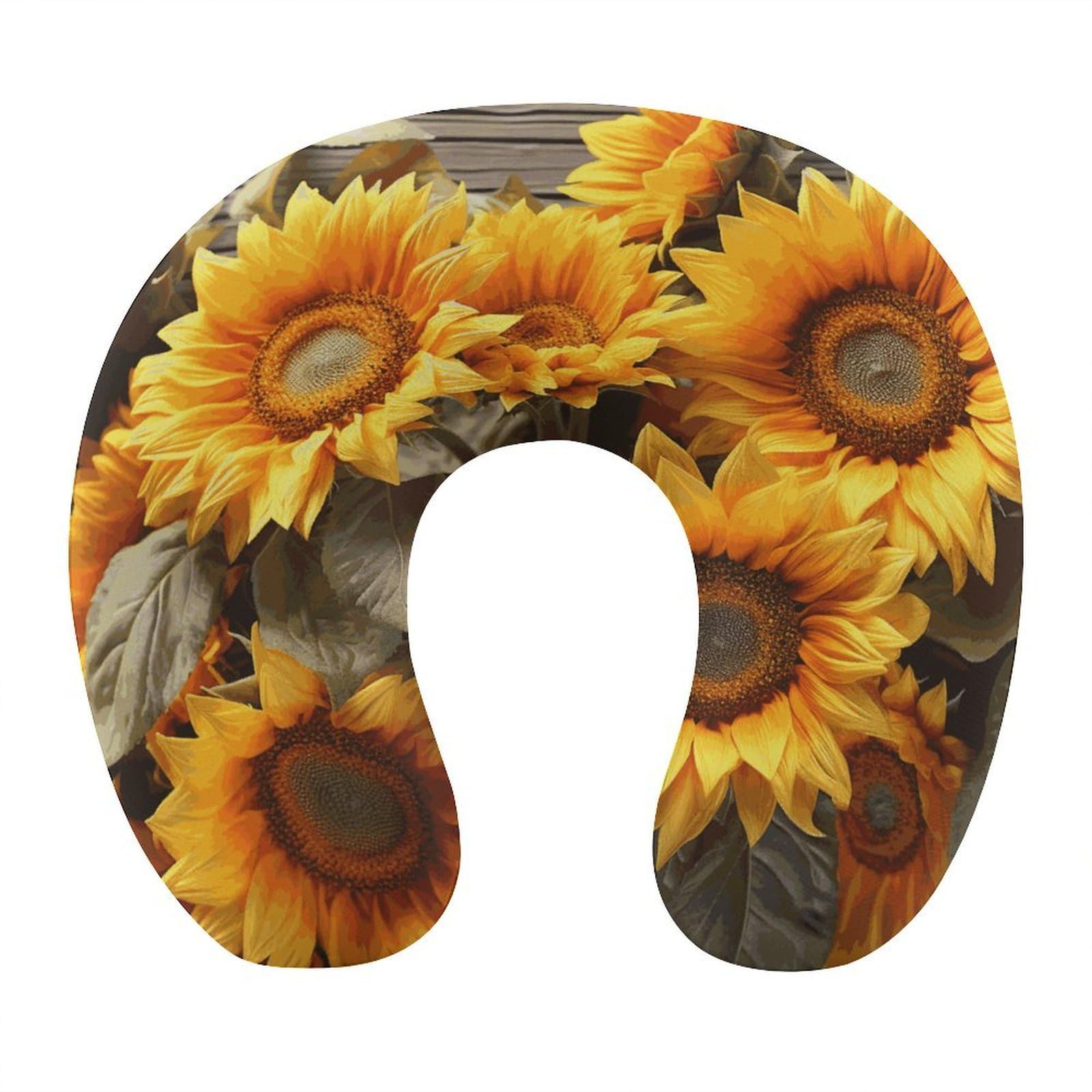 FekiLoot Plants Theme Sunflower Travel Pillow,U Shaped Office Napping Pillow Support Neck and Head Comfortable Travel Neck Pillow U Shape Sleeping Essentials for Long Haul Flights