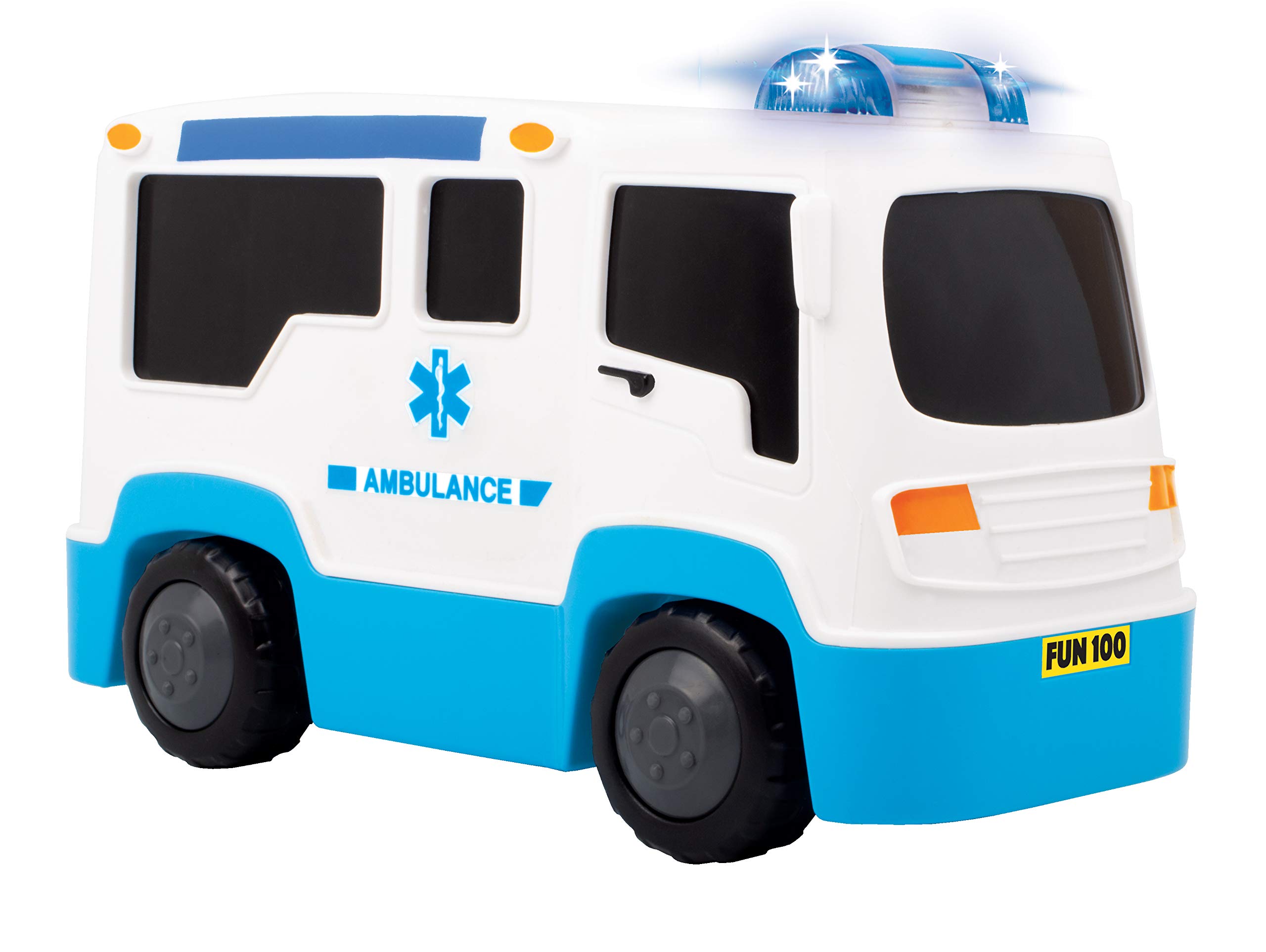Funskool, Rescue Ambulance, Multicolour Vehicle with Lights and Sounds, Develops Motor Skills, 12 Months & Above, Infant and Preschool Toys