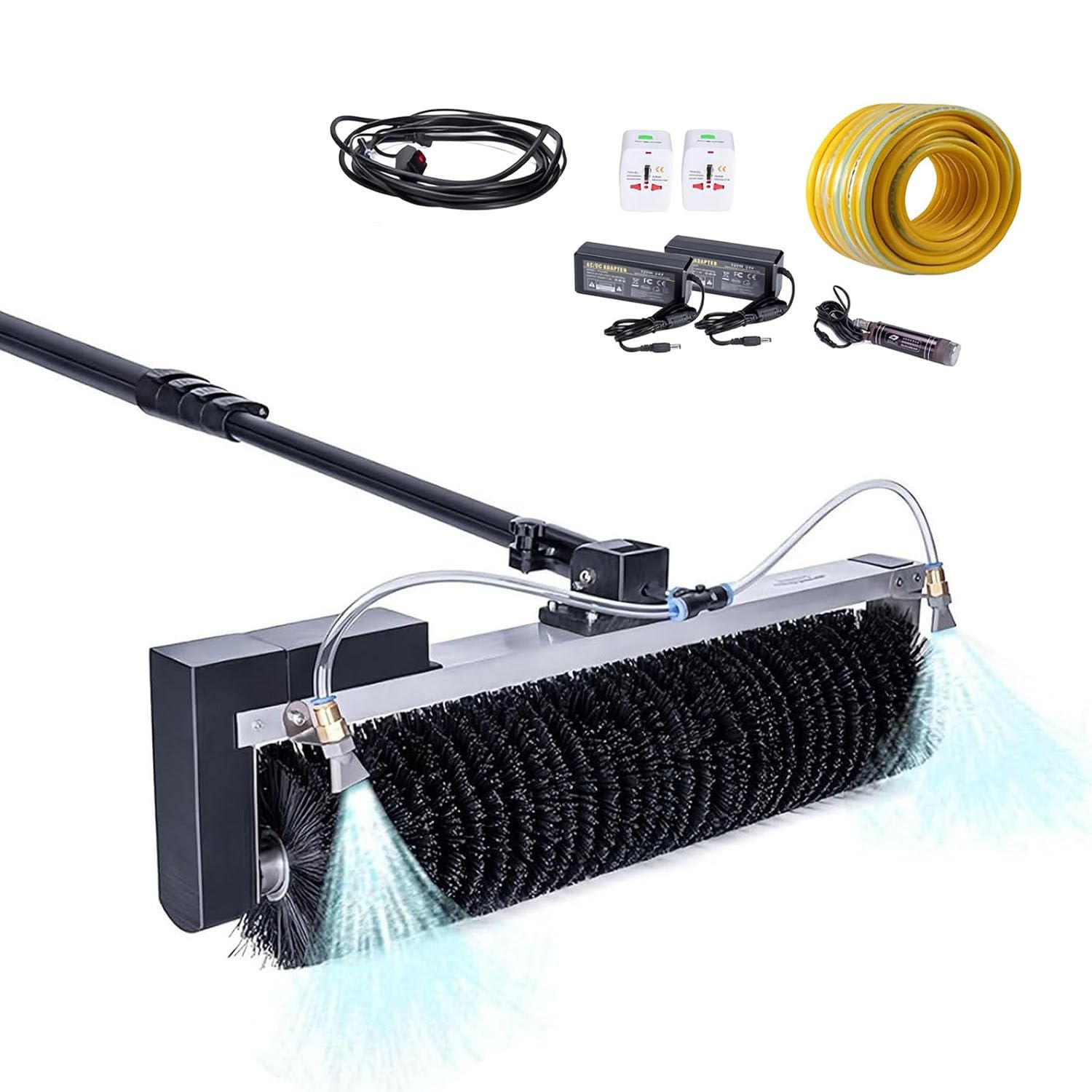 ASerZenith 7.5M Telescopic Solar Panel Cleaning Robot Electric Water Fed Pole Kit Efficient Pv Panel Wash Machine Automatic Solar Cleaner For Optimal Energy Performance,5.5M