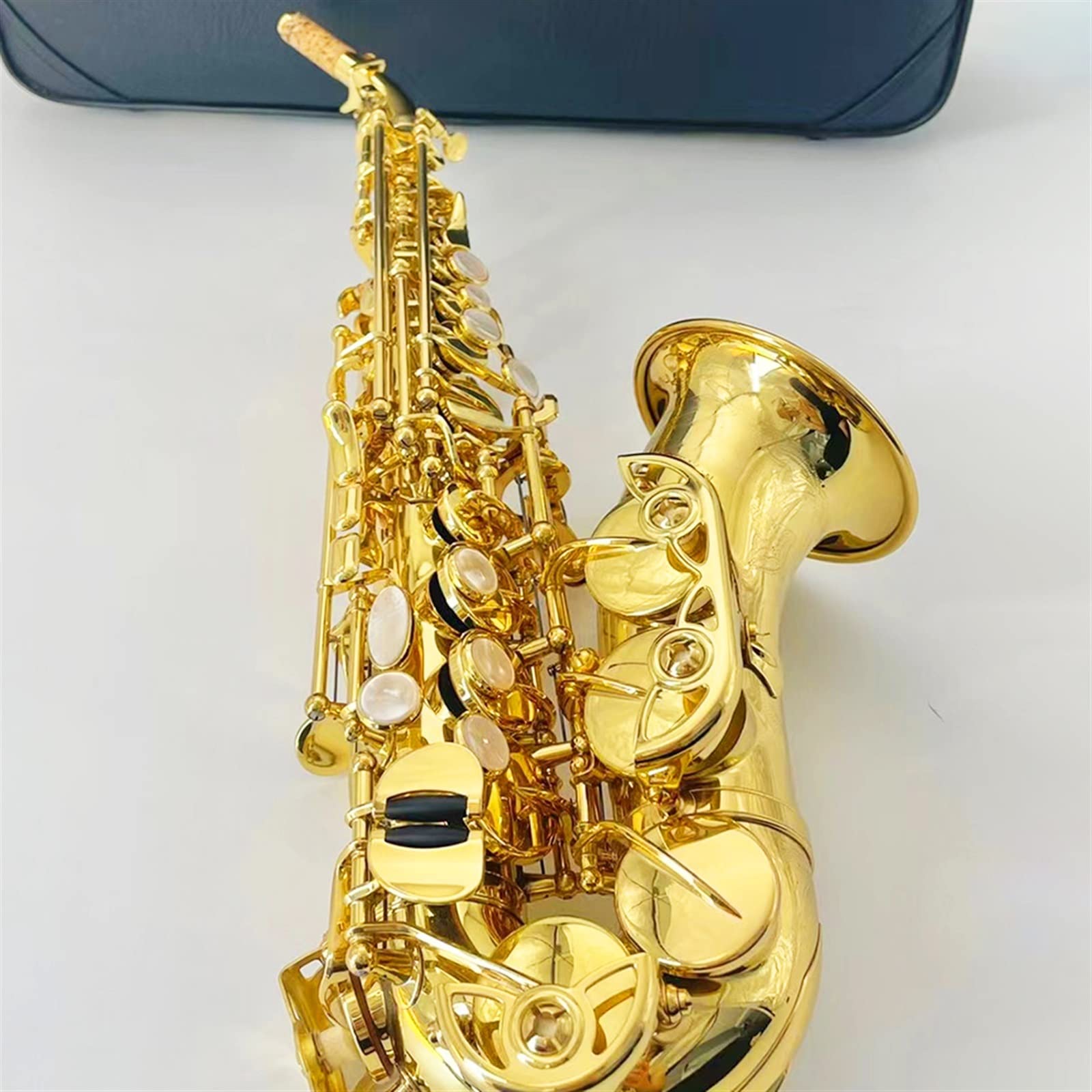 Saxofón Profesional Saxofón Curvo Profesional BB Saxofón Patrón Tallado A Mano Instrumentos De Saxofón