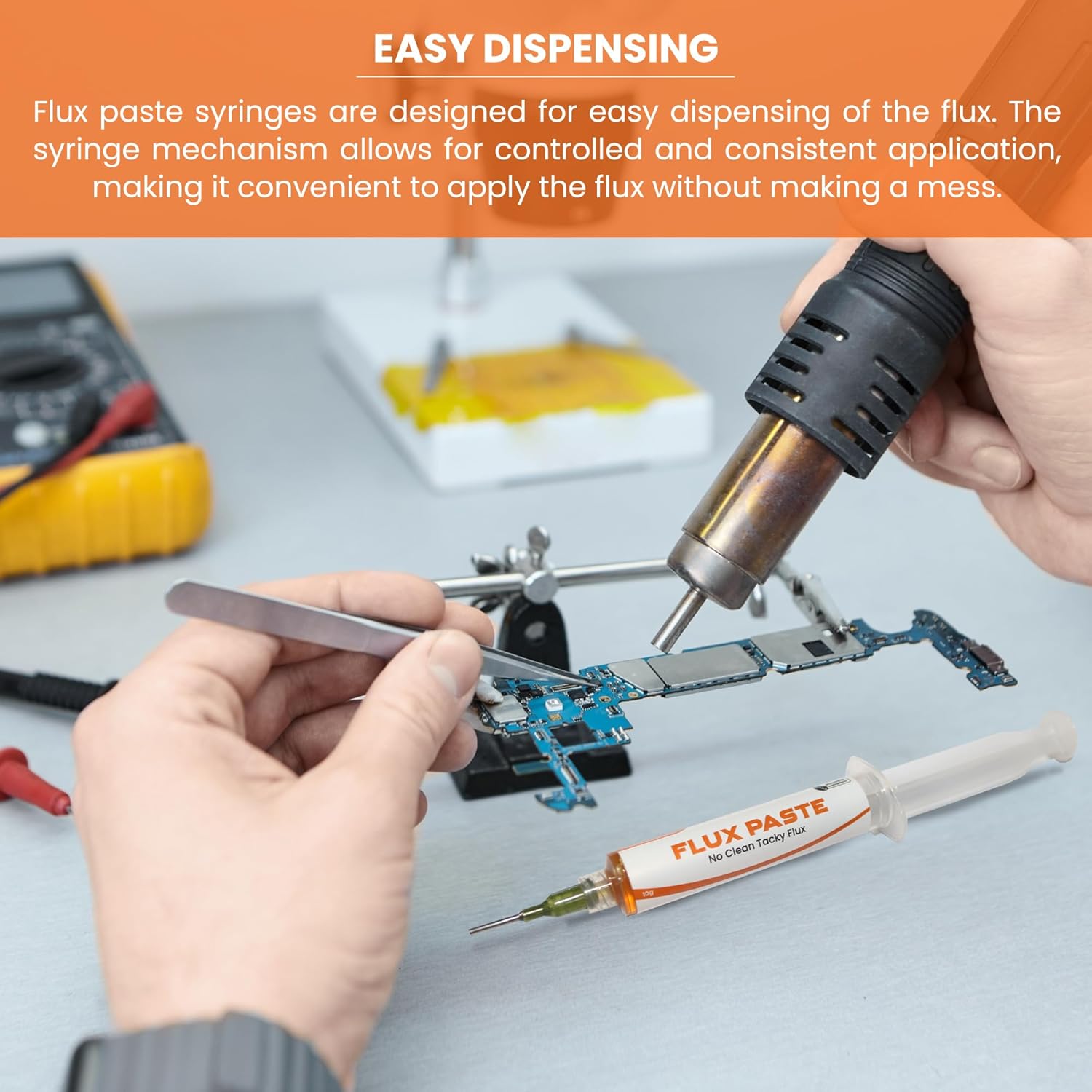 Solder Flux Gel Syringe (10 g.) I Rosin Tacky Flux Paste I Soldering Flux I Electrical Solder I No Clean Flux Paste I Soldering Flux for Electronics I Lead Free Solder Paste I Flux for Soldering I