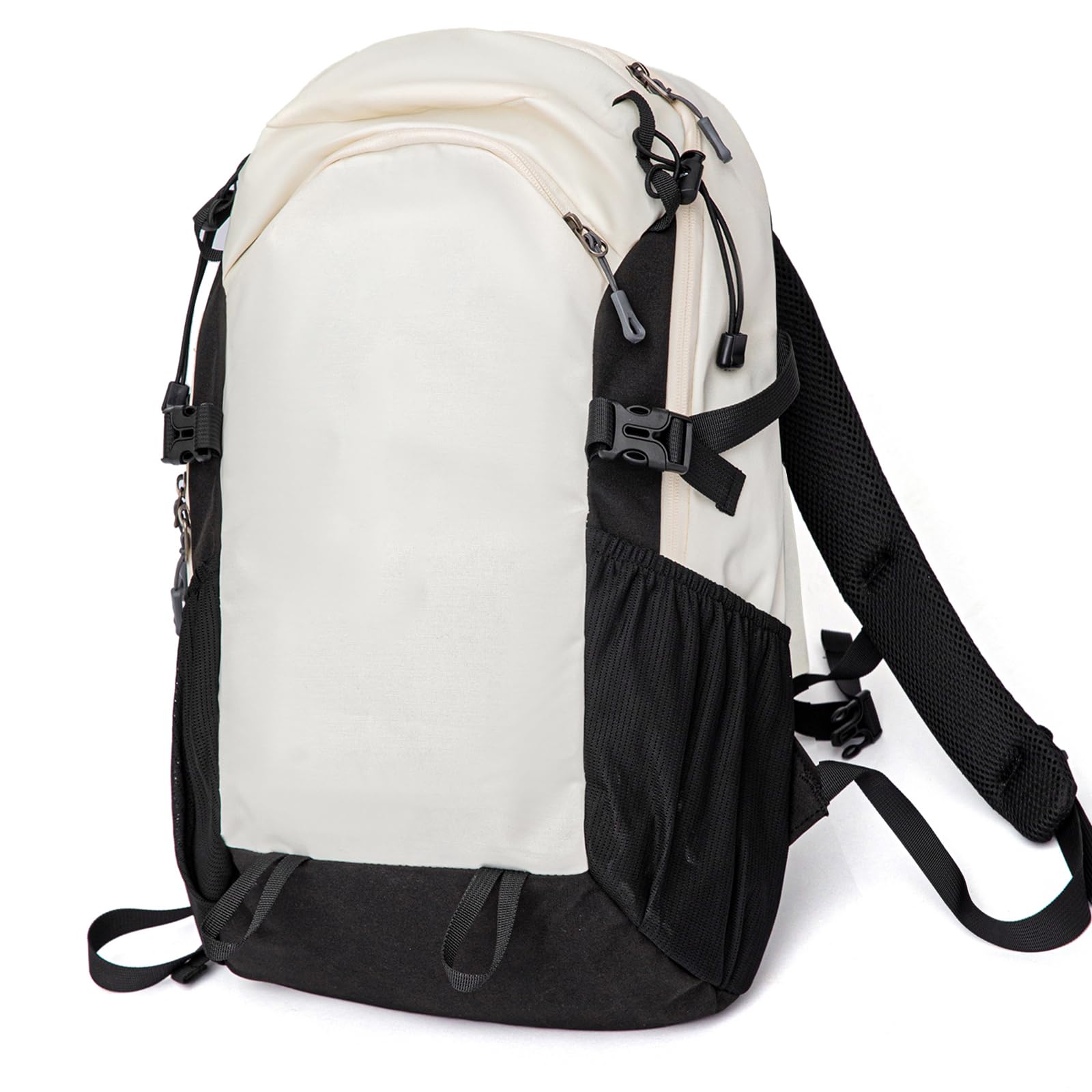 Outplea Small Hiking Backpack Comfortable for Women, 20L Travel Daypack Waterproof, Outdoor Sports Rucksack for Camping Fitness Climbing Walking, Black & White