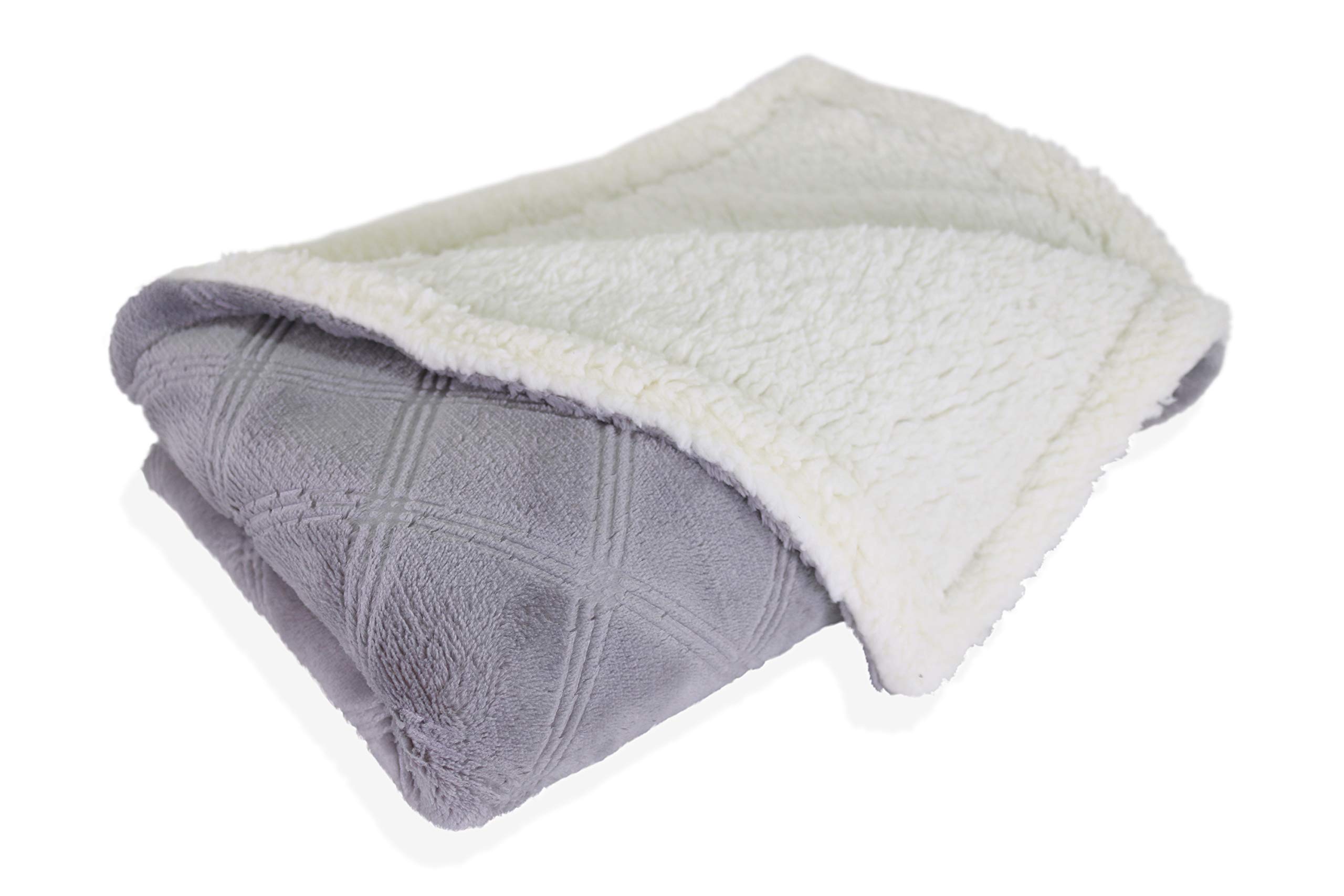 Sherpa Fleece Baby Blanket Reversible - Breathable Microfiber Plush Receiving Blanket- Great Throw Blanket for Cribs, Strollers, Baby Car Seat Travel, Indoor & Outdoor Use - 30” x 40”