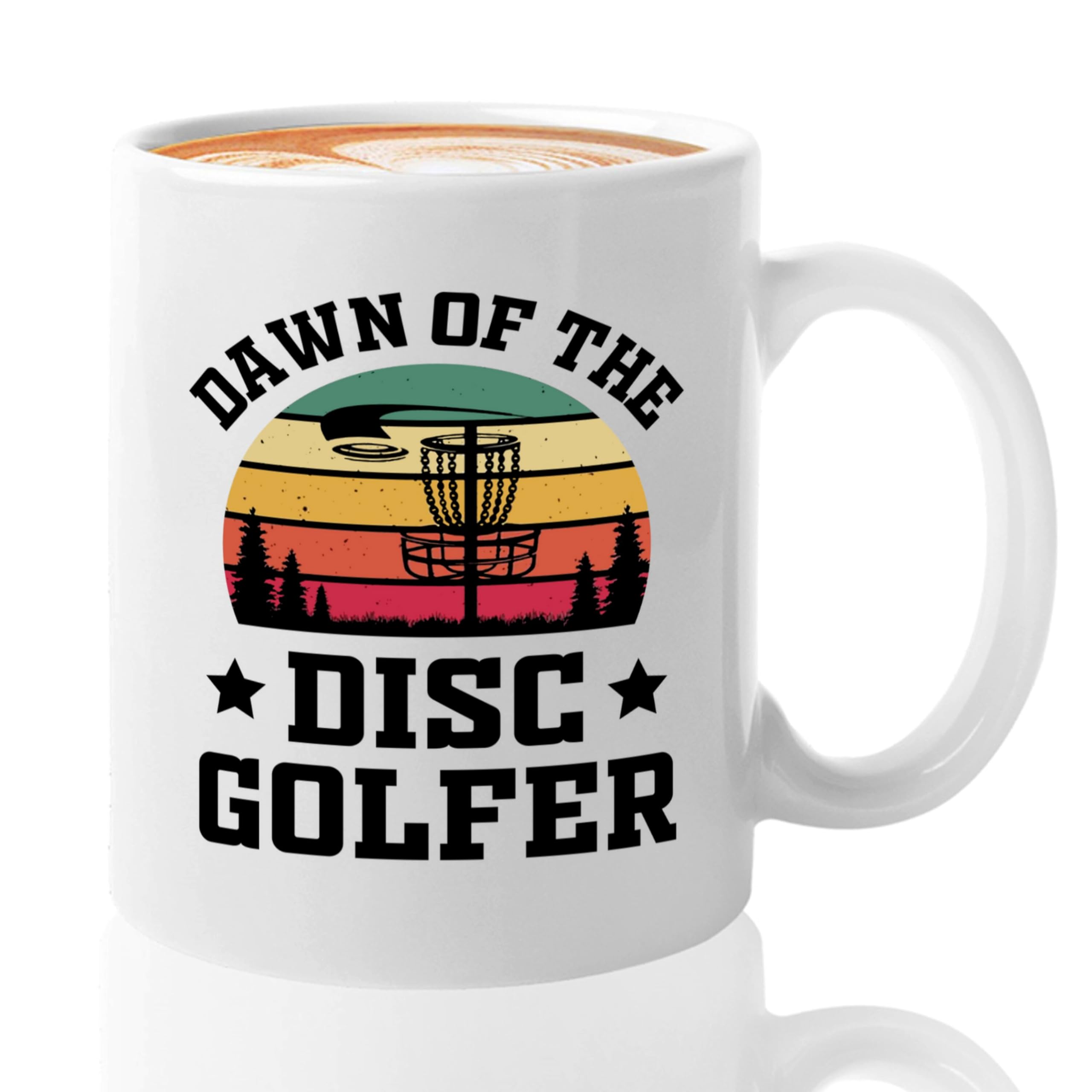 Disc Golf Coffee Mug 11oz White -Dawn Of The Disc Golfer - Funny Frisbee Player Coach Disc Golf Basket Gift Hobby Sport Outdoor