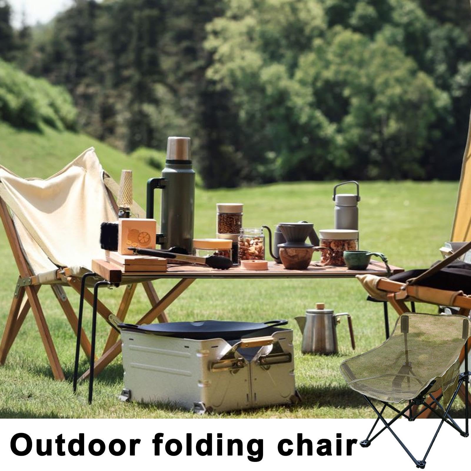 Sedia Pieghevole Da Campeggio Portatile Design Ergonomico Mesh Traspirante | Portatile Sgabello da Riposo, Attrezzatura da Esterno per Campeggio, Pesca, Trekking, Picnic, Viaggio