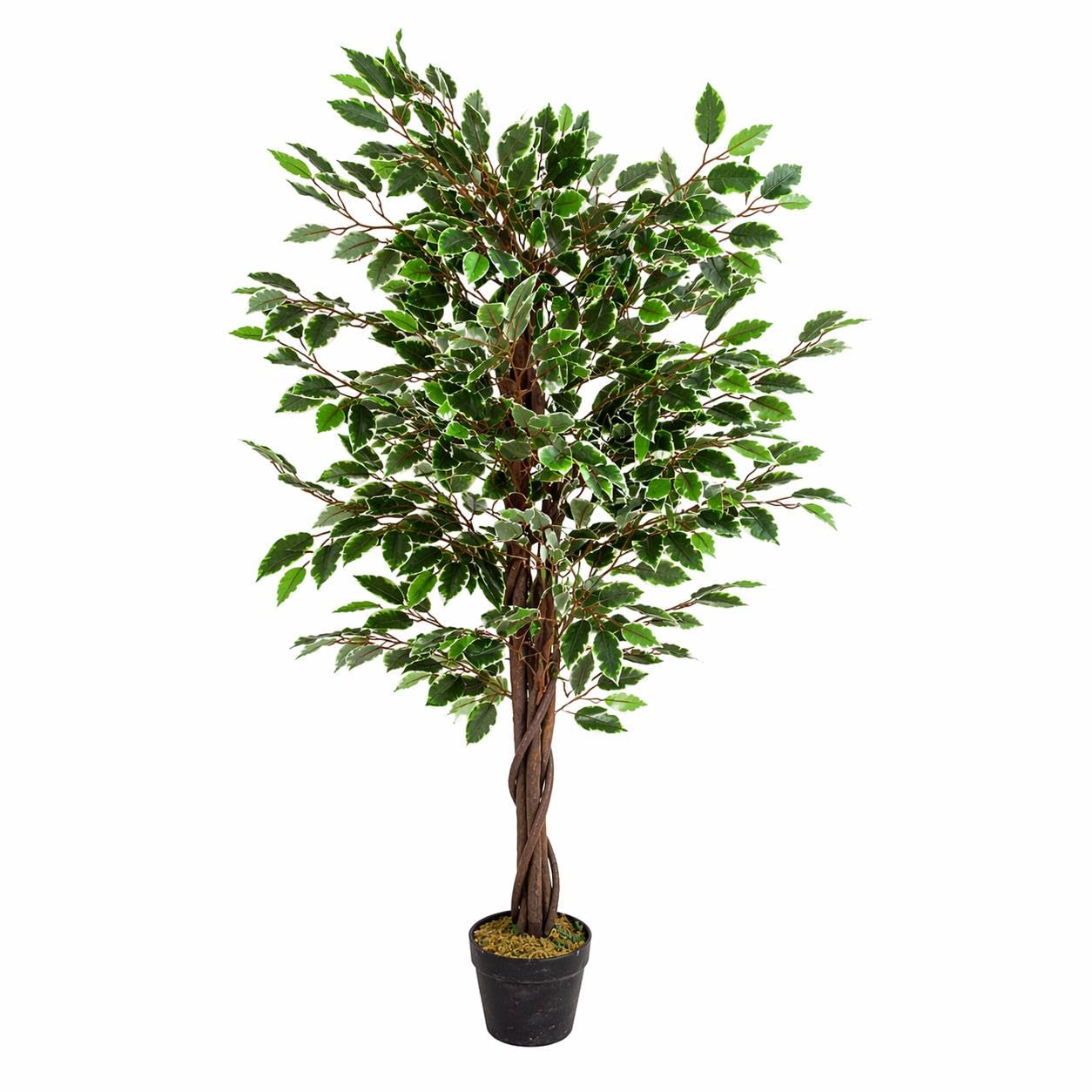 Leaf 130cm Realistic Artificial Ficus Tree Plant - Green