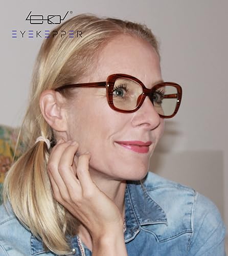 Miniatura 10 de Eyekepper Gafas de computadora para mujer, gafas de lectura de gran tamaño, bloqueo de luz azul, color negro