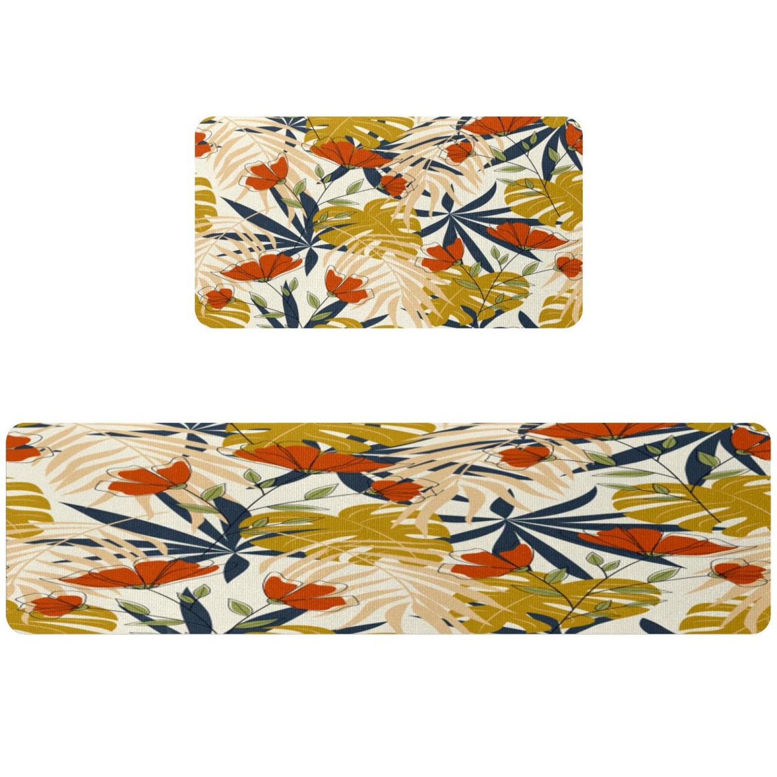 Alfombrilla de cocina lavable VAPOKF alfombra de cocina absorbente antideslizante pasillo 2 piezas
