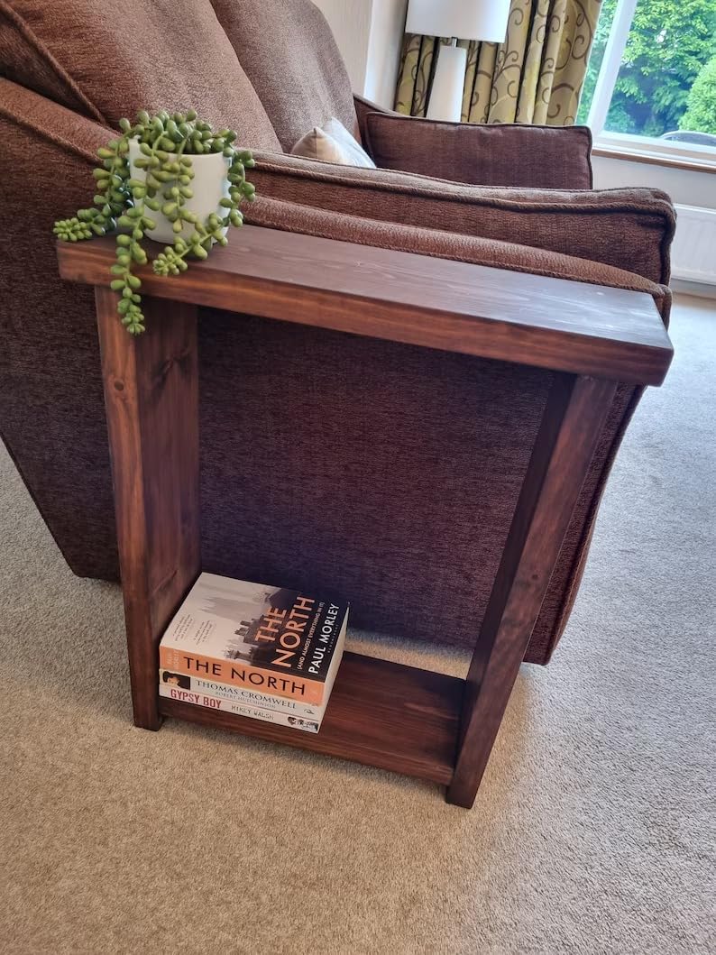 Solid Wood Narrow End Table: Sofa Side Table, Made in UP-picture-25