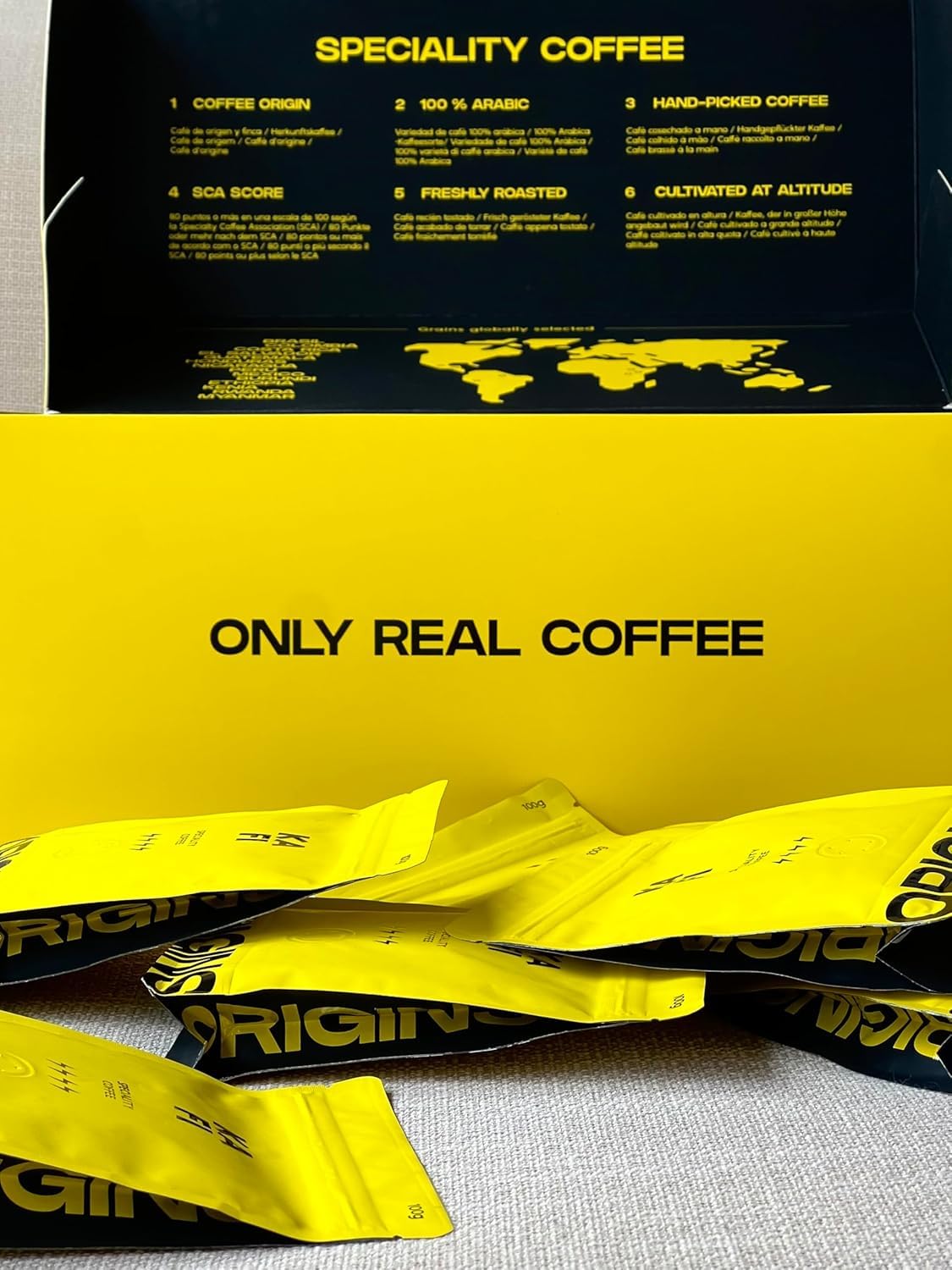 KAFI - Pack Degustación Café en Grano de Especialidad (9 x 100g) - 100% Arábica de Tueste Natural - 9 Orígenes (Brasil, Colombia, Etiopía y Más) - Ideal para Cafetera Superautomática y Molinillo