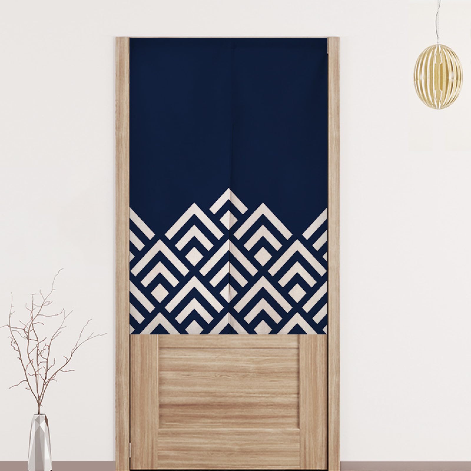 Noren Tenda Giapponese della Porta Tappezzeria Divisorie Lunga Tappezzeria Giapponese della Porta Tenda per Decorazione Porta Finestra Cucina triangolo 80 x 150 cm
