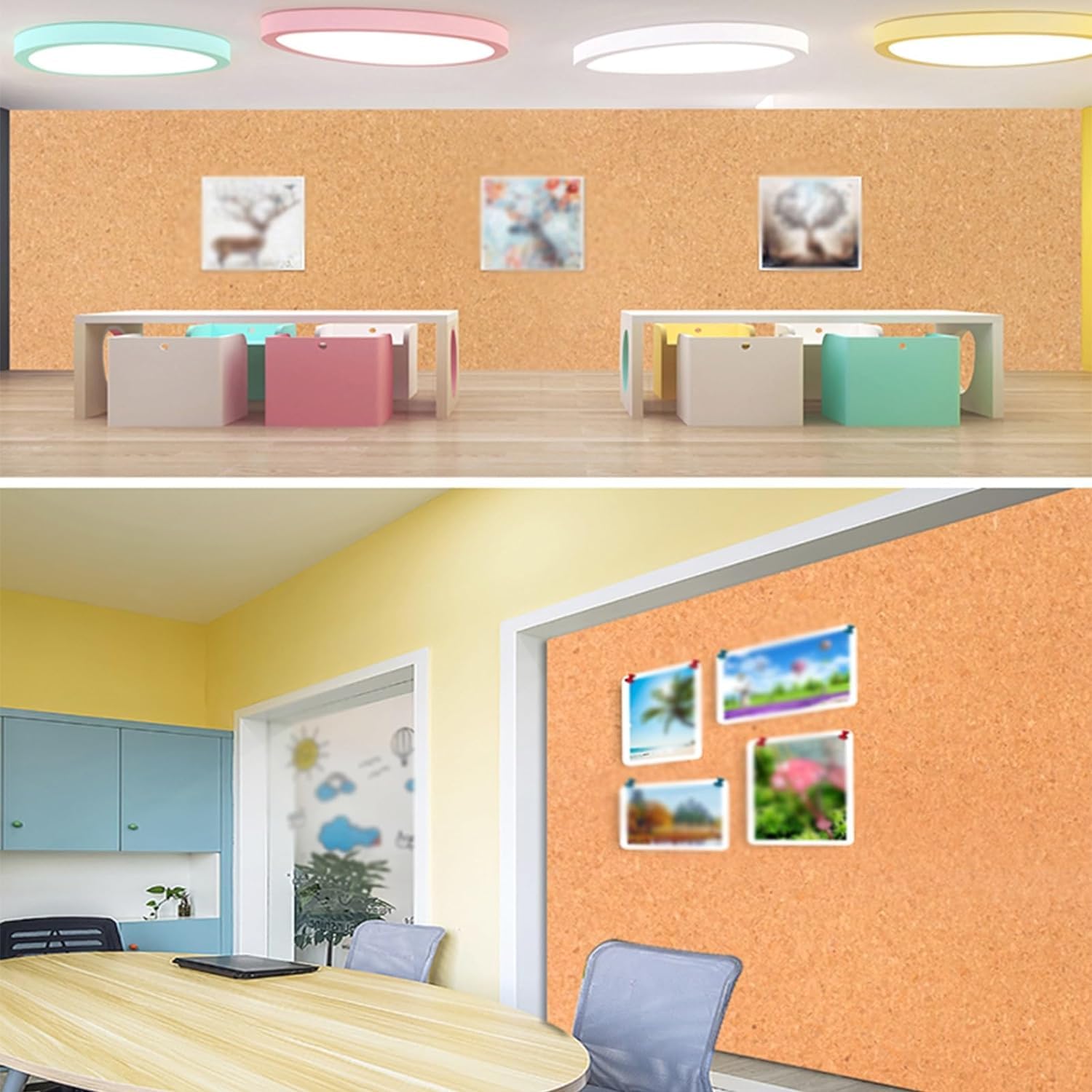 Rotolo di Sughero per progetti Fai da Te, bacheche in Sughero Senza Cornice, Decorazioni da Parete, Decorazioni per cucine e Bar, Articoli per l'artigianato, 1,22 x 2,46 m (6 mm)