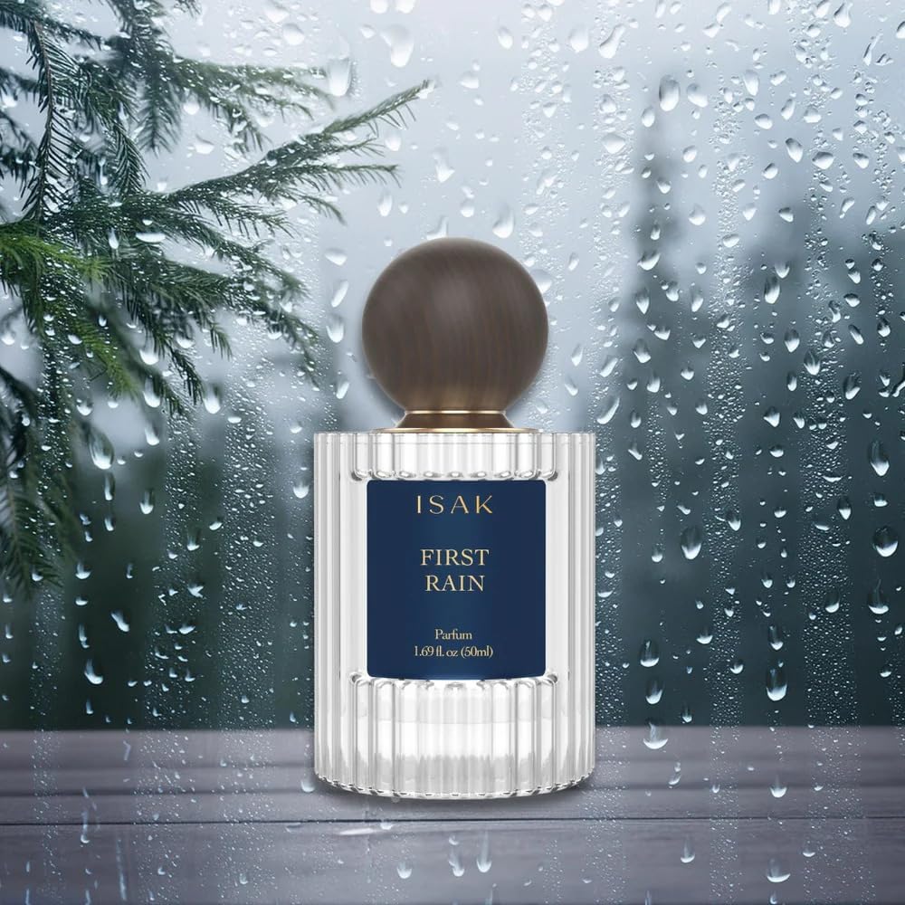 ISAK First Rain Unisex Perfume | Eau de Parfum | Premium Perfumes for Men, Women | Petrichor, Amber, Cedarwood | Fresh, Long Lasting, Travel Size - 50ml