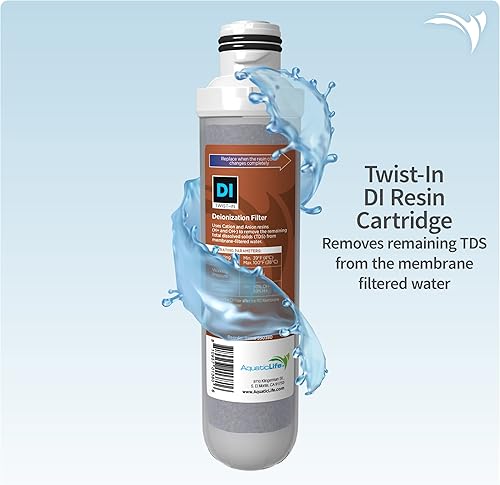 Miniatura 4 de Aquatic Life Cartuchos de repuesto Twist-In RORODI - Filtro de bloque de carbono, sedimentos, resina de desionización de lecho mixto que cambia de