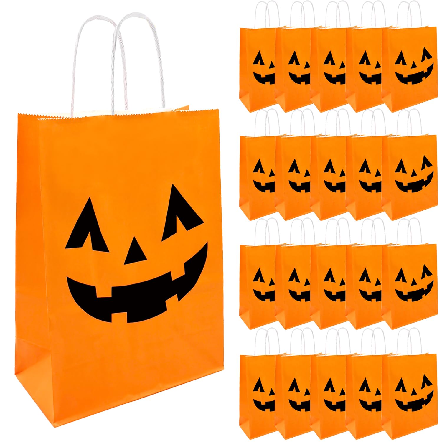 100 Stück Halloween-Leckerli-Tüten – Bunt Bedruckt, Mit Hasenohren, Ca. 14 X 23 Cm, Für Süßigkeiten & Snacks