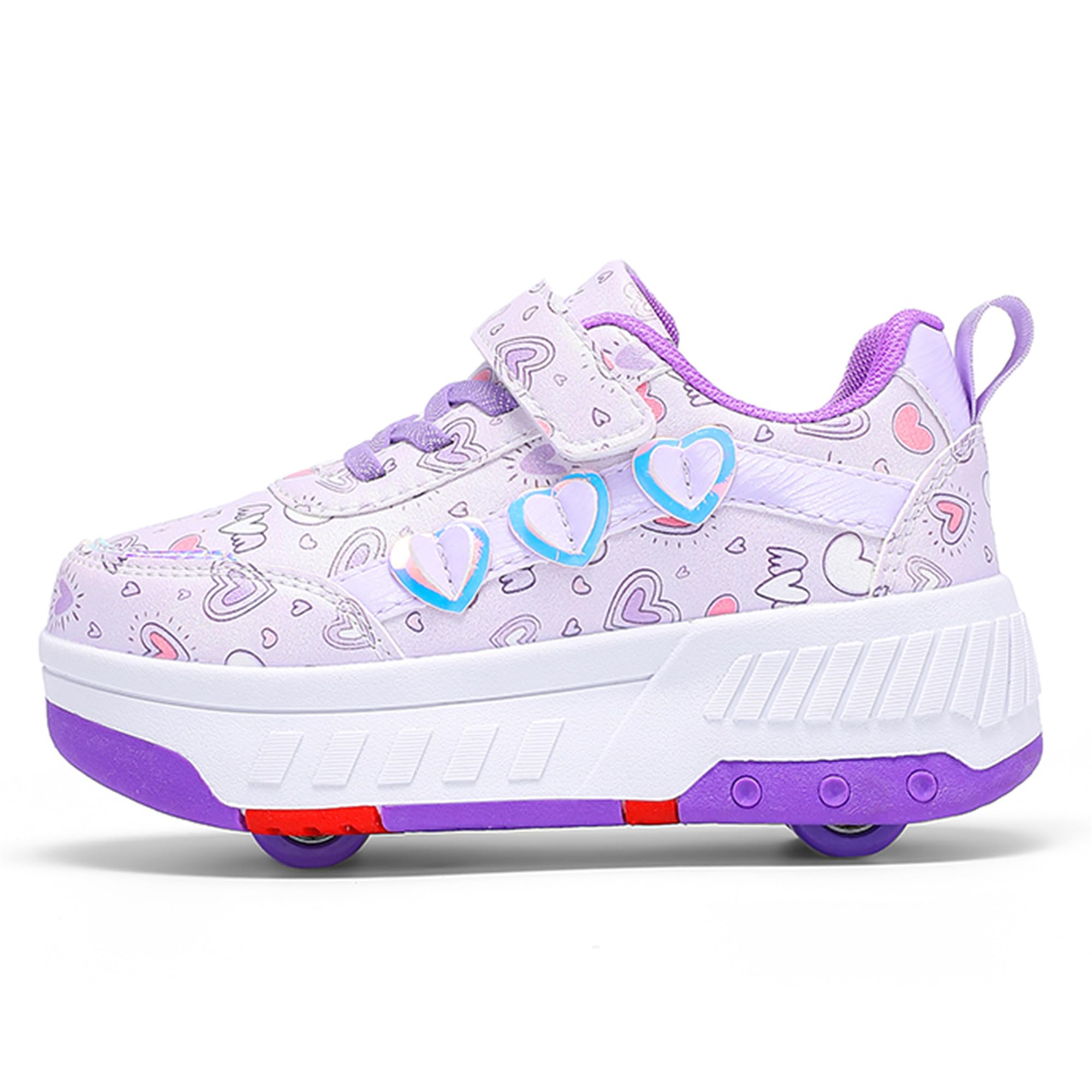 Zapatos con Ruedas para niñas y niños, Zapatillas de Skateboard con Dos Ruedas, Patines Multiusos 2 en 1, Zapatillas Deportivas al Aire Libre con 4 Ruedas Retráctil