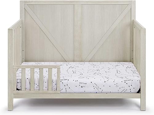 Miniatura 6 de HomVent Cuna convertible 4 en 1 estilo rústico de granja se convierte de cuna de bebé a cama infantil sofá cama y cama de tamaño matrimonial 3