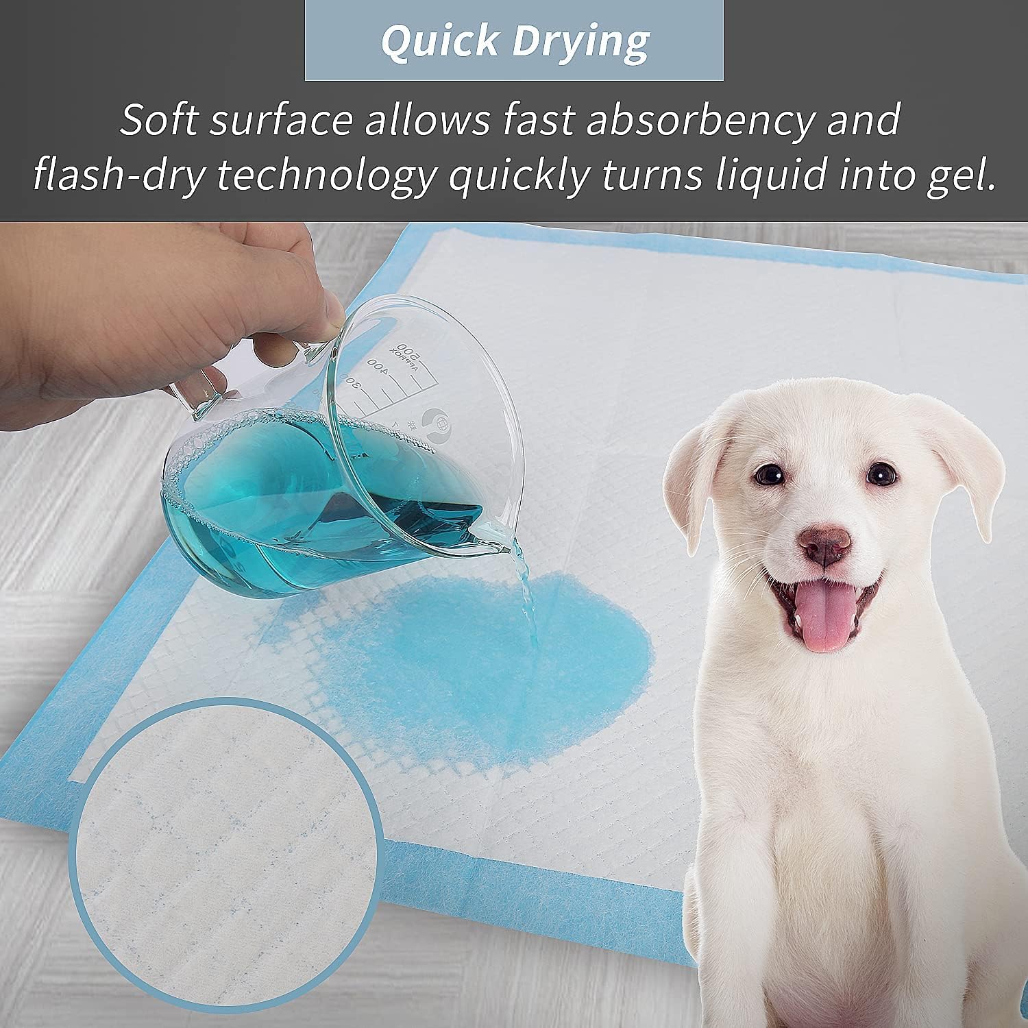 MantraRaj Puppy Pads Pack Of 50 Super Absorbent Puppy Training Pads Anti Slip Dog Toilet Training Pads No Leaking Quick Dry Dog Pads - Image 3