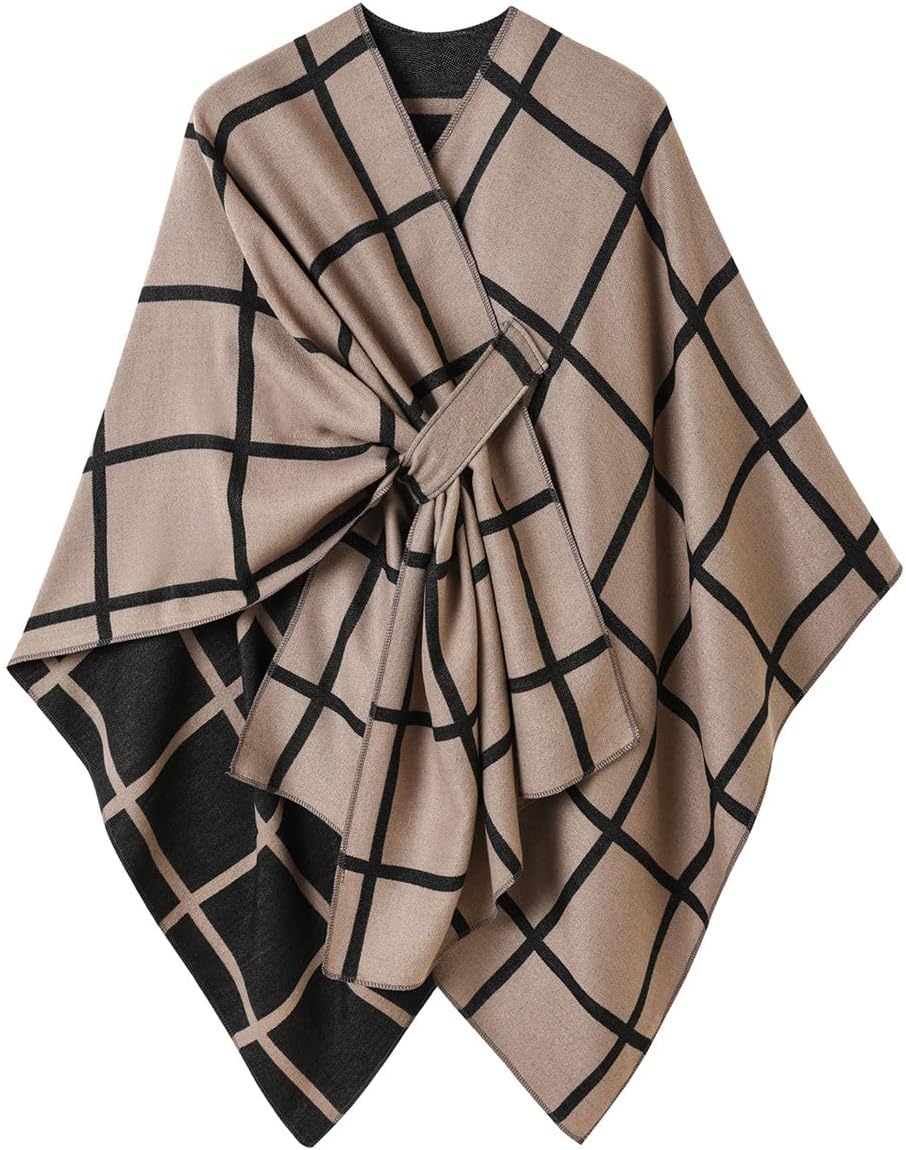 Ferand Shawl Wraps for Women, Open Front Poncho Sweater, Warm & Soft Gifts for Fall Winter