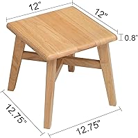 Vista 38 de eHemco Taburete de madera maciza para adultos y niños, 12.25 pulgadas, gris, juego de 2