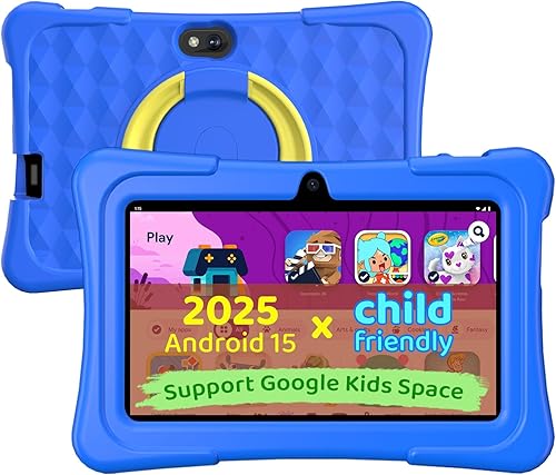 Tableta para niños, tableta Android de 7 pulgadas para niños, 6 GB de RAM 32 GB ROM Quad-Core Tablet para niños pequeños con funda a prueba de