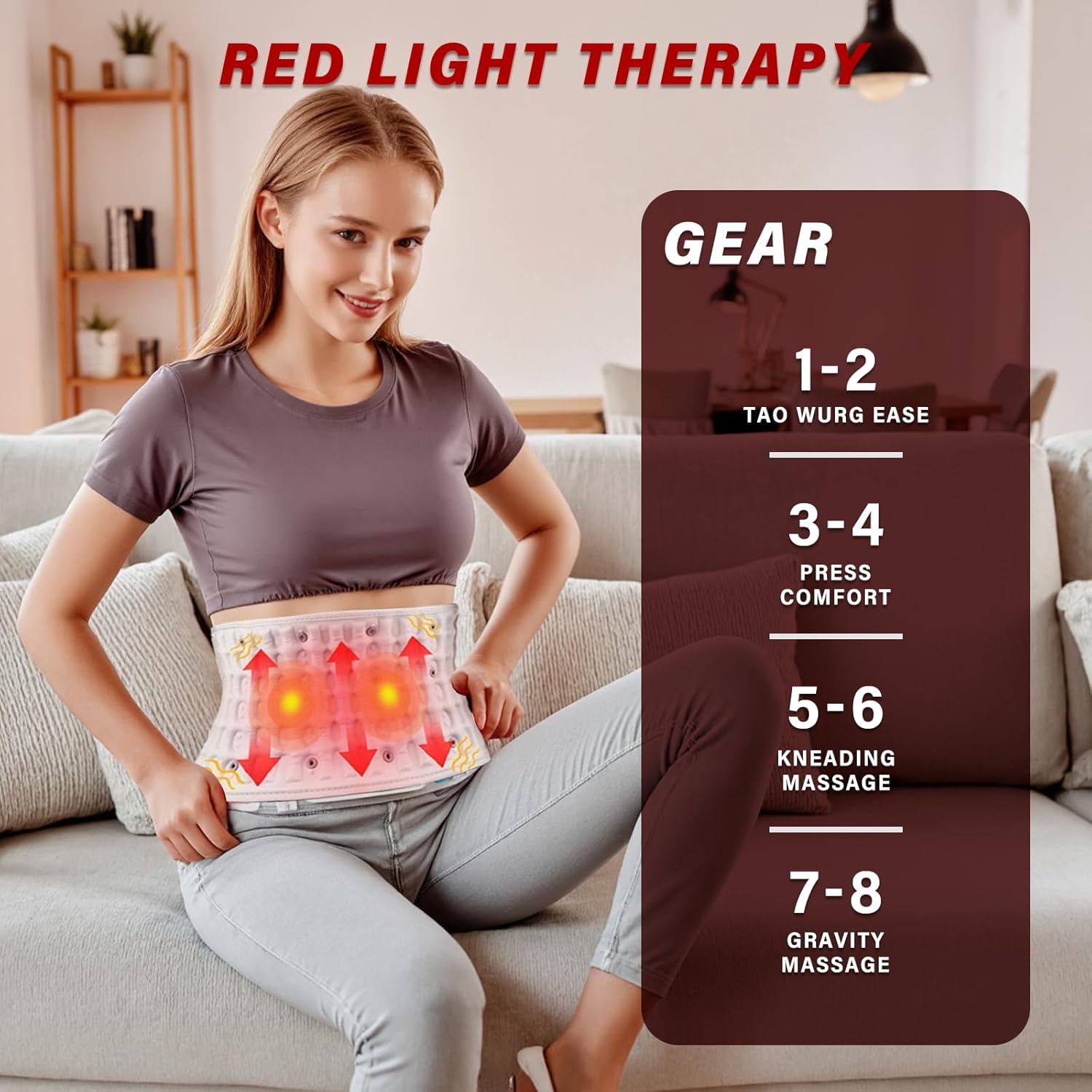 Nuviol 3-in-1 Back Therapy Belt, 2025 New Lupps 3-in-1 Back Belt, Decompression Back Belt with Red Light Heating and Massage, Spinal Lumbar Woman Men Heating Pad (Hand Pumps)