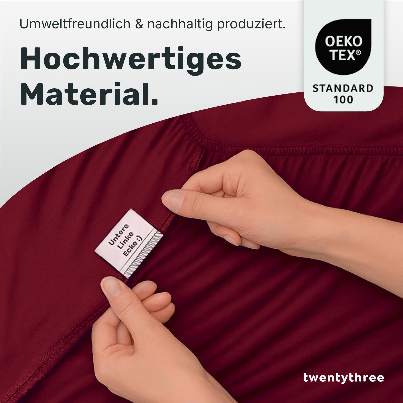 twenty:three® | 100% eucalyptus hoeslaken - 90x200 cm Biking Red - Tencel™ Lyocell - ademend - duurzaam - tot 30 cm hoogte - zomer & winter - elastiek rondom - hoeklabel - mijtvrij